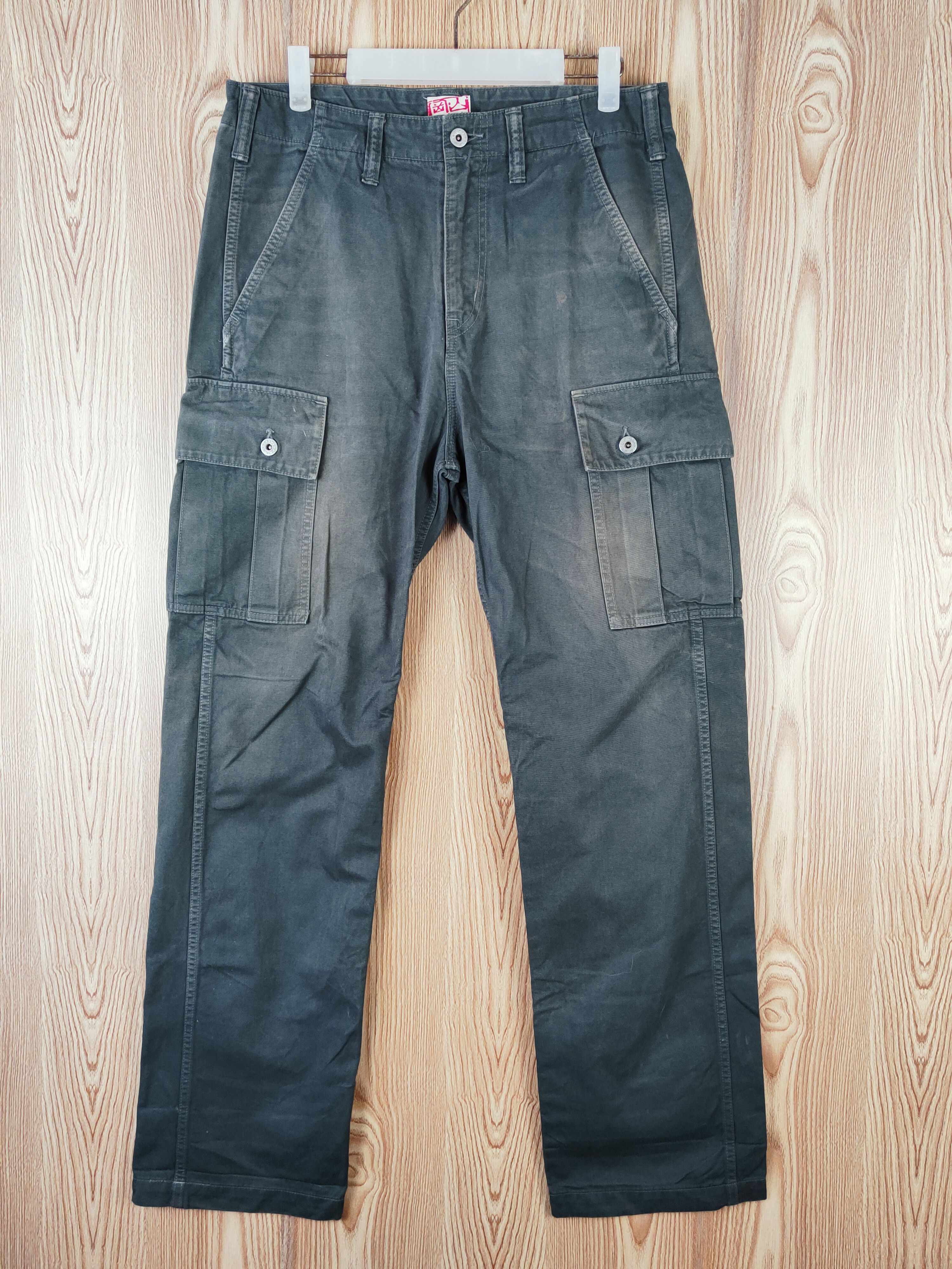 Japanese Brand Japan Teal Blue Faded Multipocket Cargo Pants #W446 Size US 32 / EU 48 - 1 Thumbnail