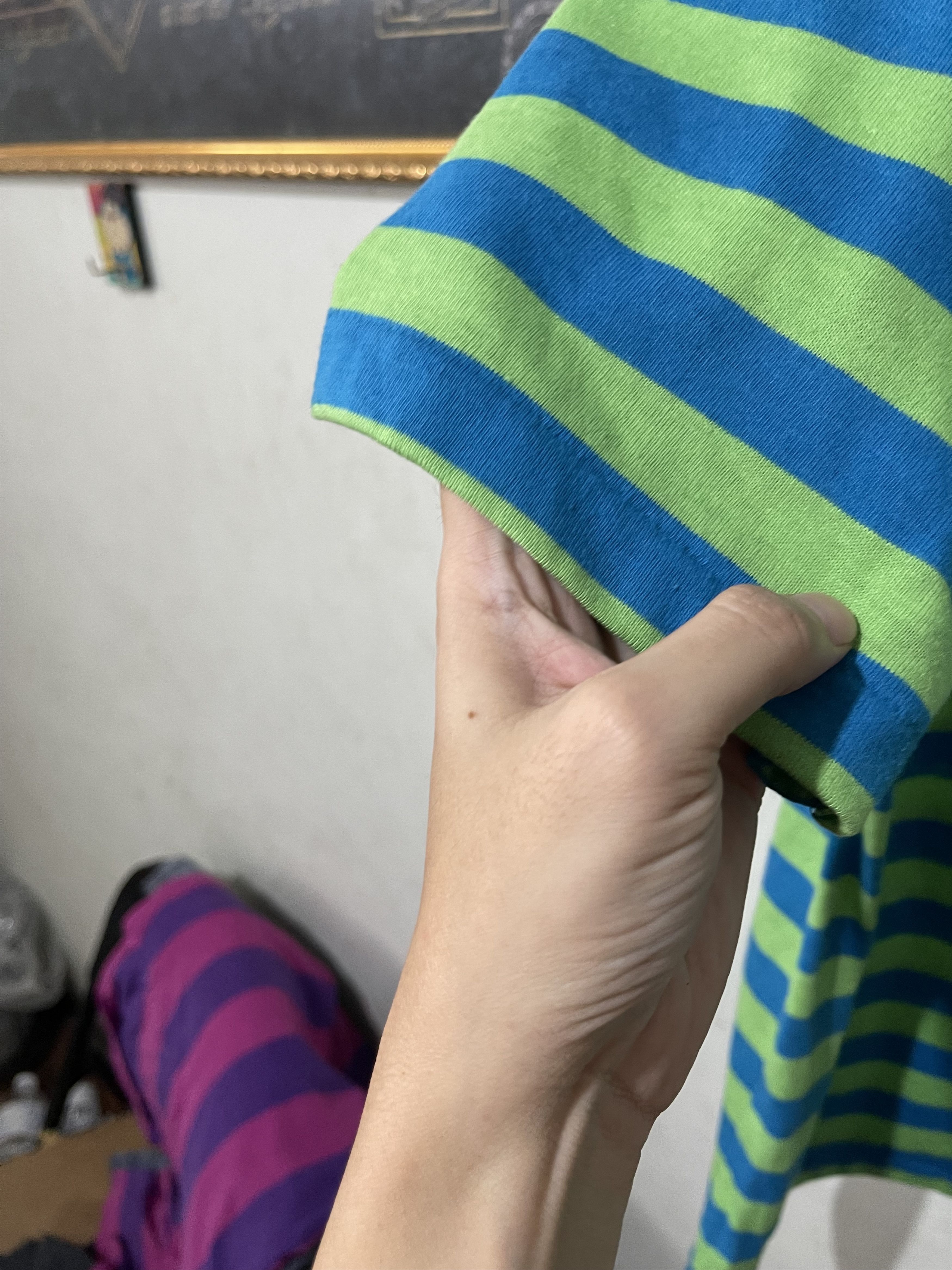 Vintage Vintage 90s Striped Pocket Tee Size US XL / EU 56 / 4 - 4 Thumbnail
