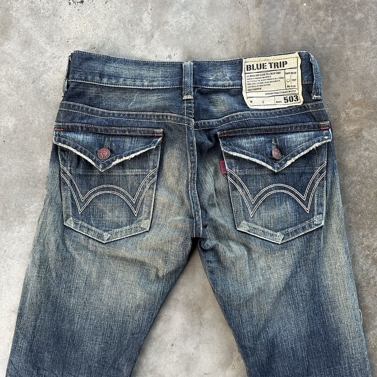 Japanese Brand Vintage Edwin Distressed Rusty Jean Flare Faded Denim Pant Size US 32 / EU 48 - 12 Thumbnail