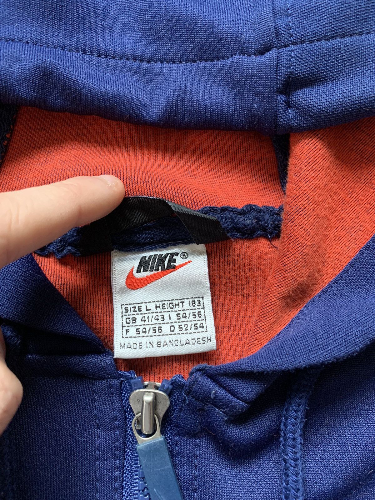 Nike Vintage 90s Nike Zip Hoodie Spell Out Drill Track Jacket USA Size US L / EU 52-54 / 3 - 3 Thumbnail