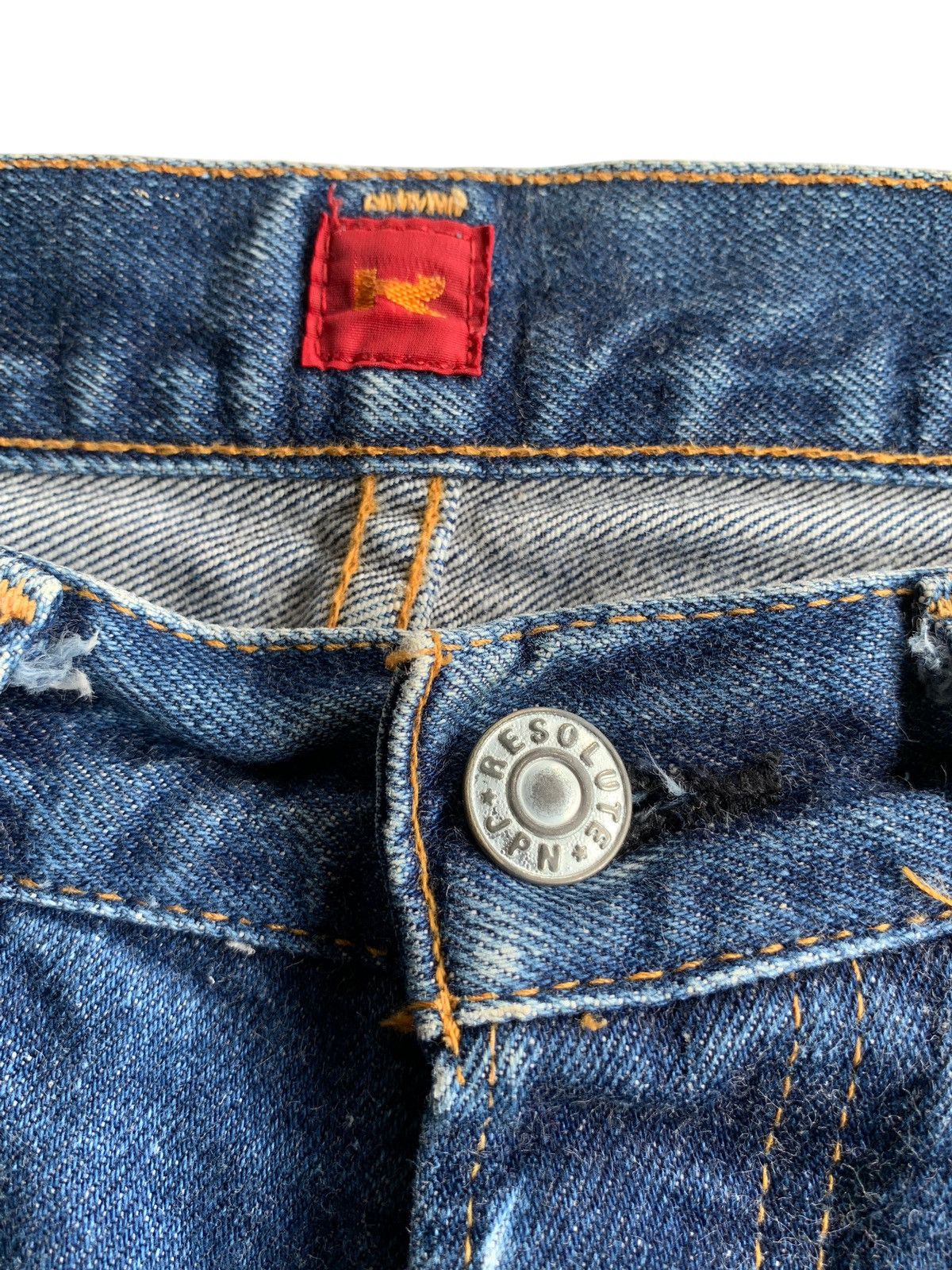 Japanese Brand × RESOLUTE × Vintage VINTAGE RESOLUTE 710 SELVEDGE BUTTON FLY DISTRESSED DENIM Size US 30 / EU 46 - 12 Thumbnail