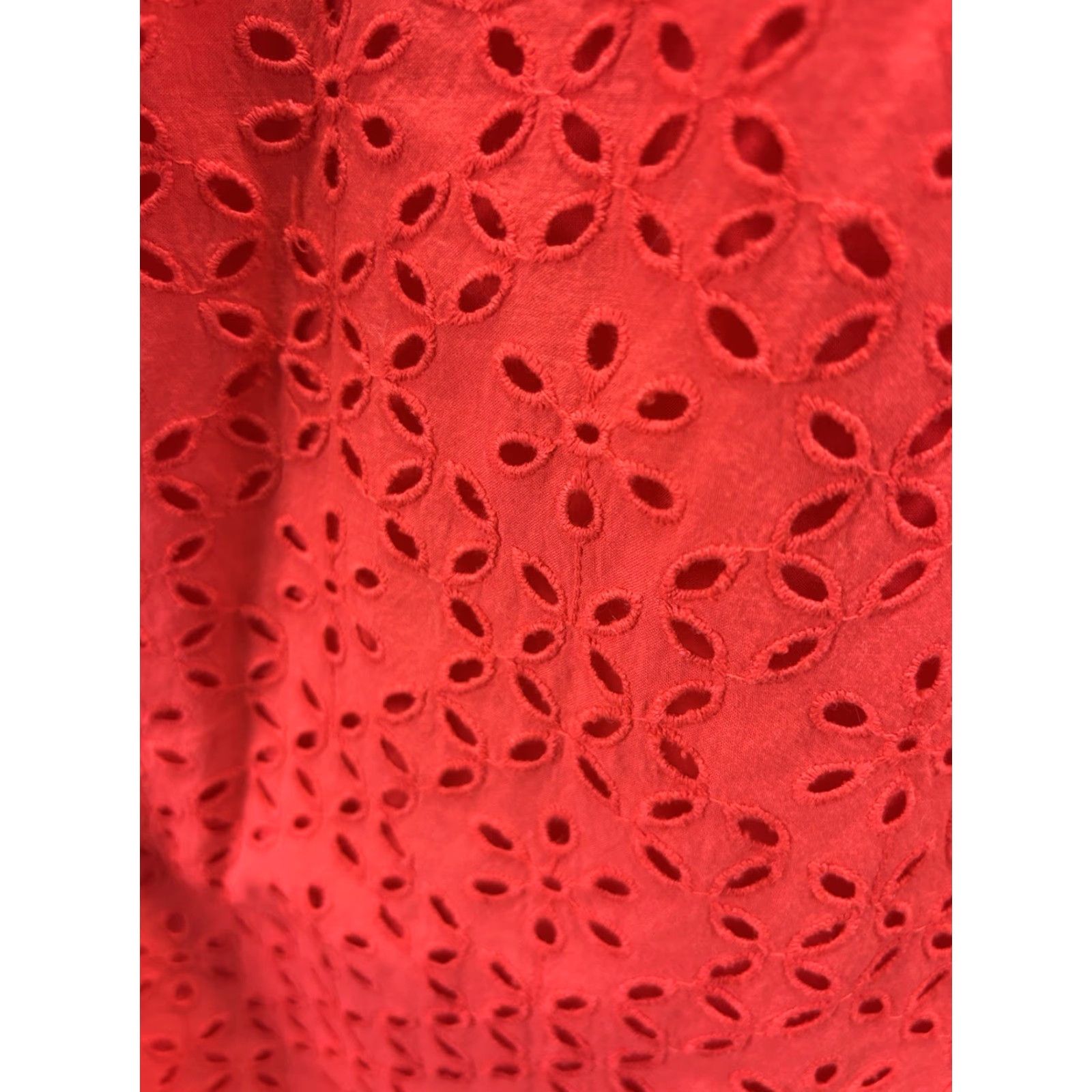 J.Crew J.CREW Sundress Midi Smocked Waist Eyelet Pockets Red/coral Medium Tall Women Beach Party/Cocktail Casual Travel Proven​ce शामिल? Size M / US 6-8 / IT 42-44 - 6 Thumbnail