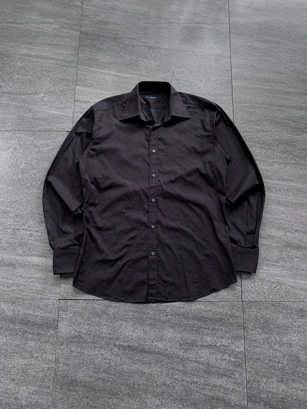 Gucci FREE TAX! Logo Embroidery Ls Shirt by Tom Ford Size US M / EU 48-50 / 2 - 1 Thumbnail