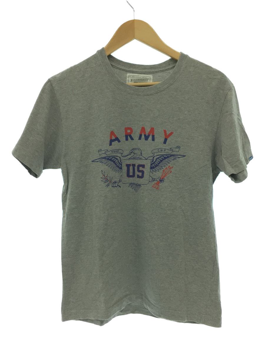 T-Shirts Cotton Short Sleeve Crewneck Message Print Gray