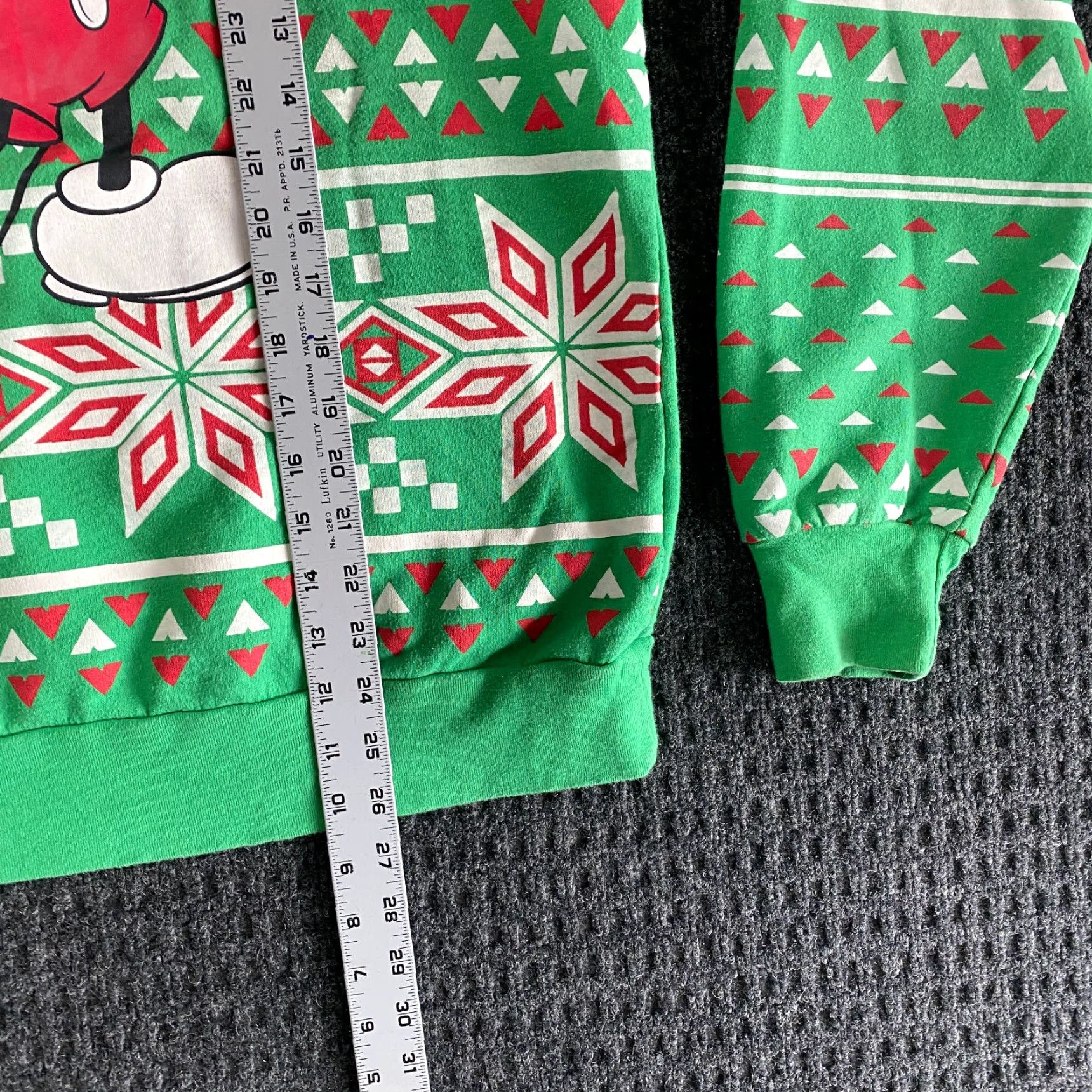 Disney Disney Mickey Mouse Christmas Sweater Unisex Adults Crew Neck Green Fleece Knit M Regular Pullover Size M / US 6-8 / IT 42-44 - 5 Thumbnail