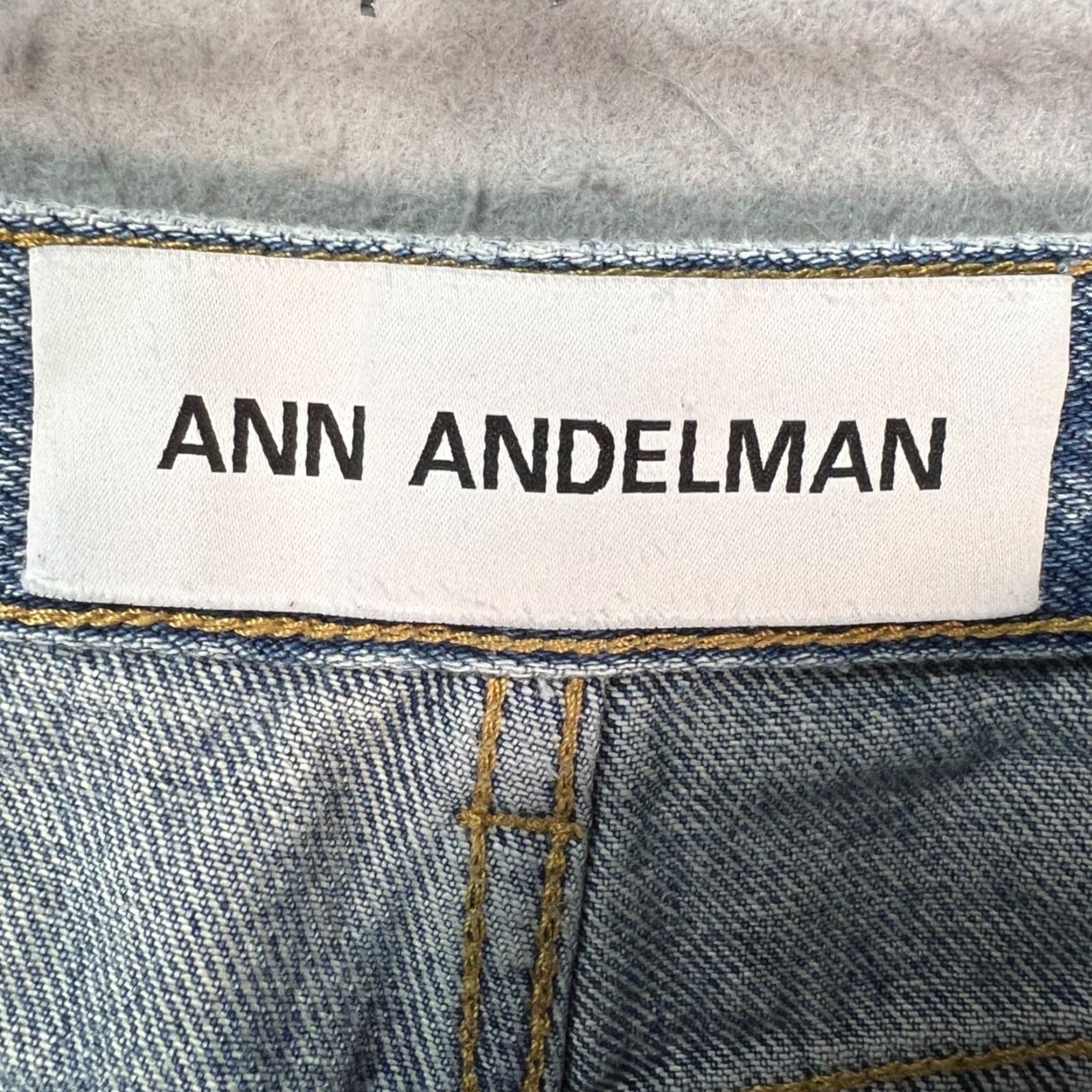 Denime Ann Andelman Womens Flared Denim Jeans 100% Cotton Blue Distressed Size 24 Vintage? No Size 42" / US 20 - 3 Thumbnail