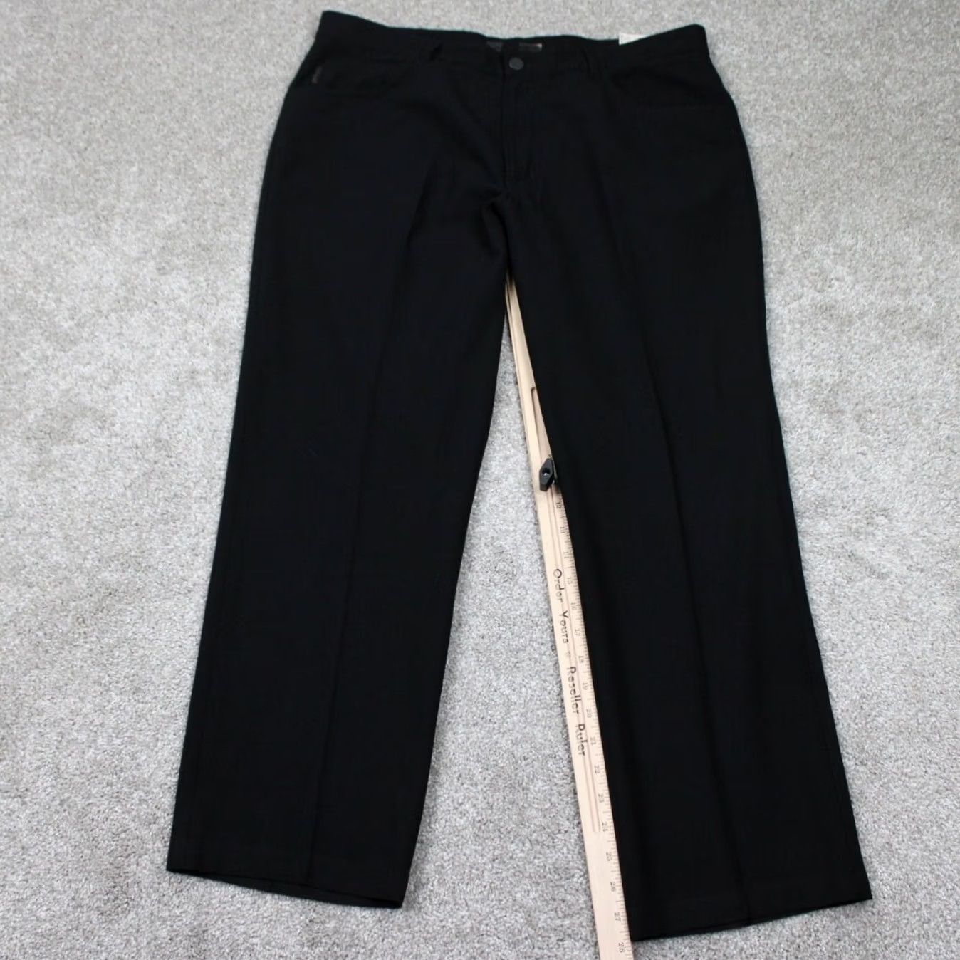 Vintage ALBERTO Pants Mens 36 x 28 Black Flat Front Stretch Size US 36 / EU 52 - 3 Thumbnail