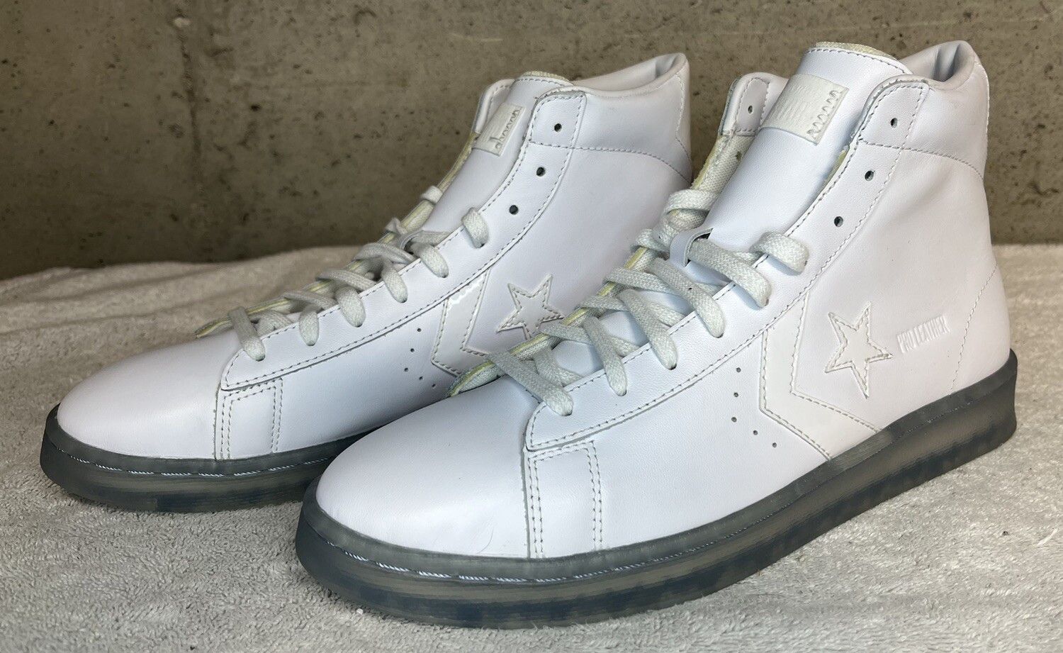 Converse NWOB Converse Pro Leather Hi "Black Ice" White/Clear Mens 11 Size US 11 / EU 44 - 1 Thumbnail