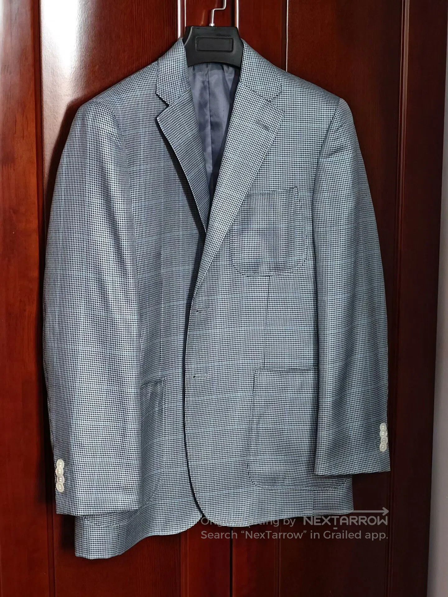 Japanese Brand Italian Blue Check Wool Silk Blazer. Size US M / EU 48-50 / 2 - 1 Thumbnail