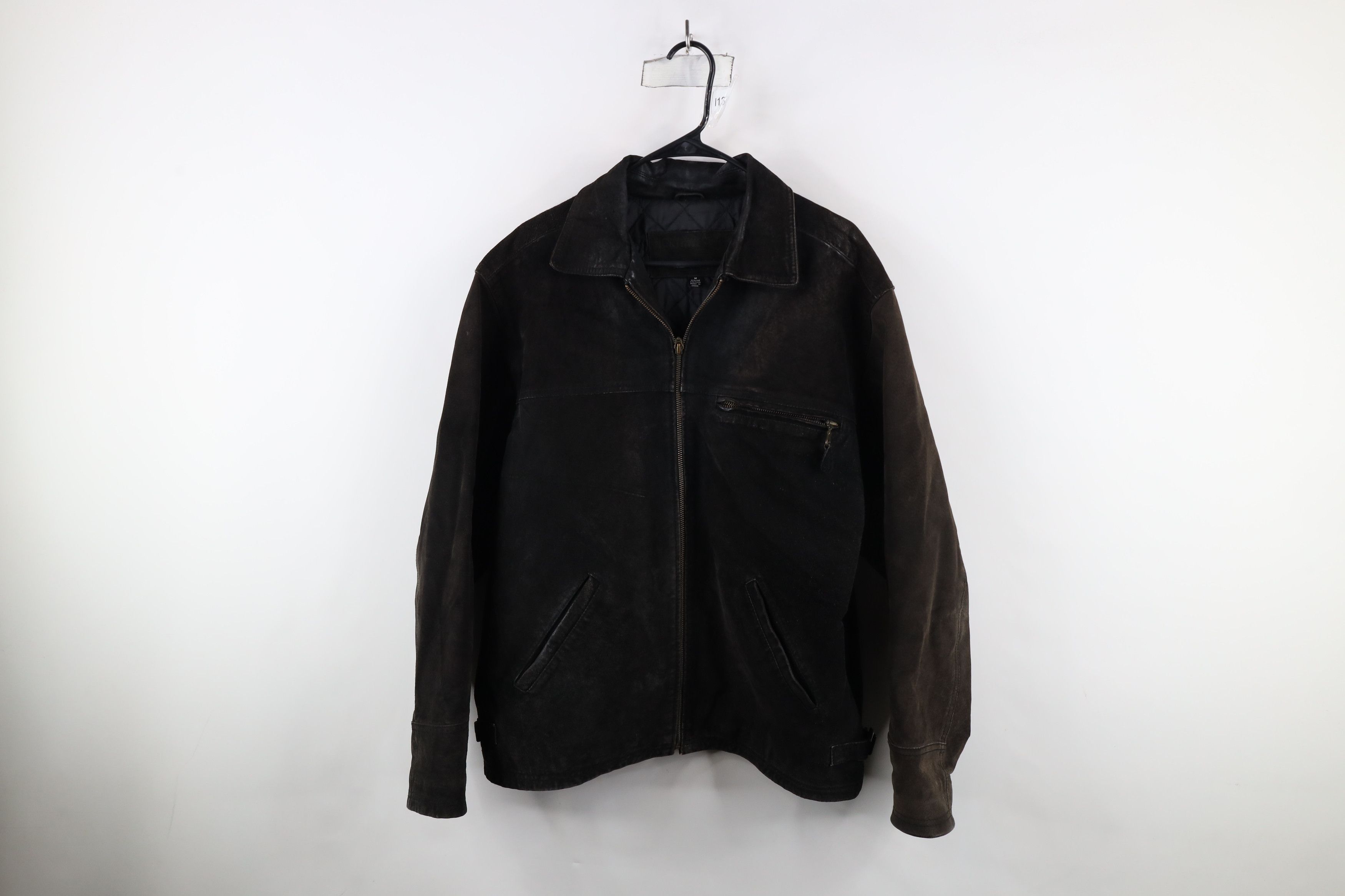 Vintage Vintage 90s Streetwear Suede Leather Buckle Back Jacket Size US M / EU 48-50 / 2 - 1 Thumbnail