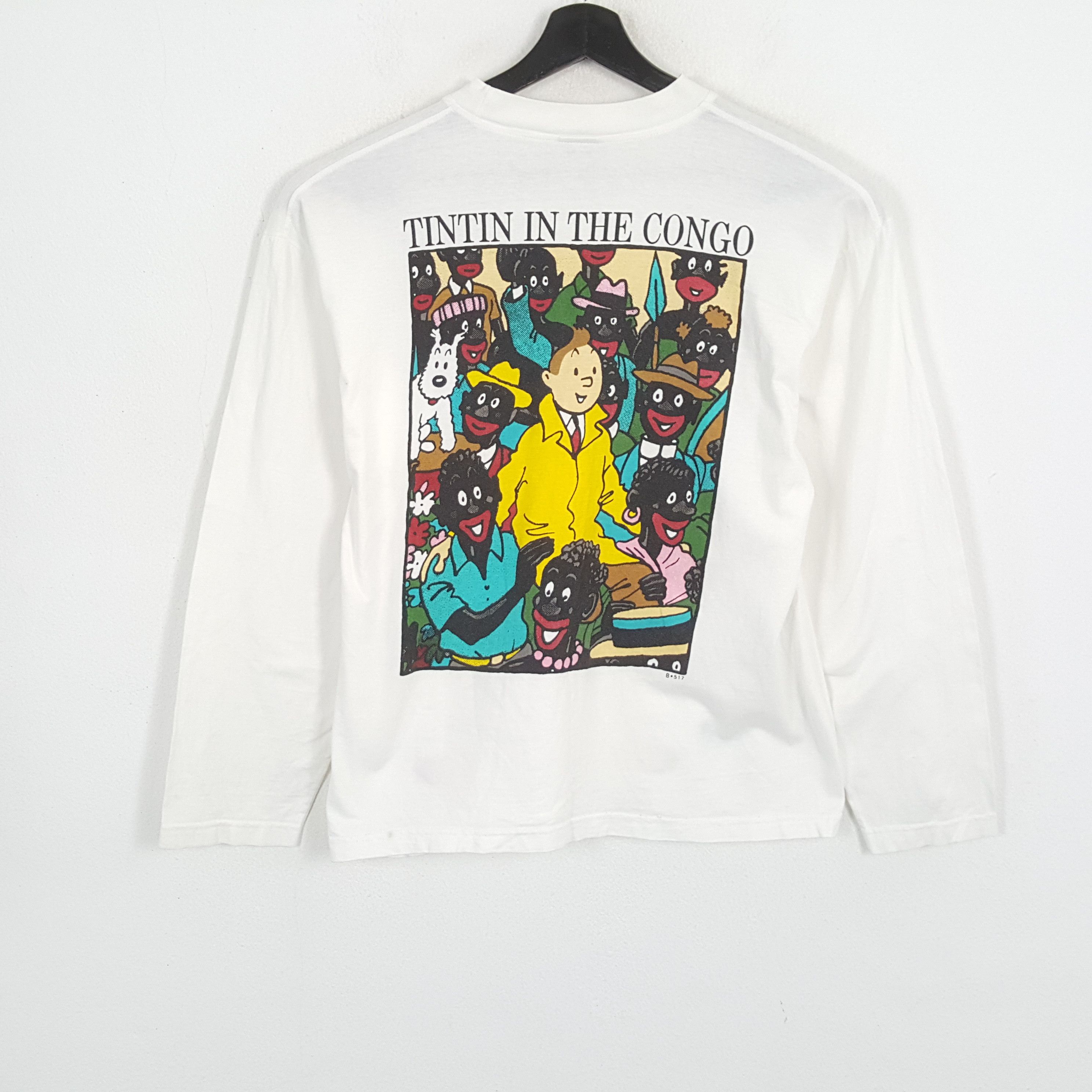 Vintage TINTIN IN THE CONGO Streetwear Style Cartoon Shirt Size US L / EU 52-54 / 3 - 1 Thumbnail