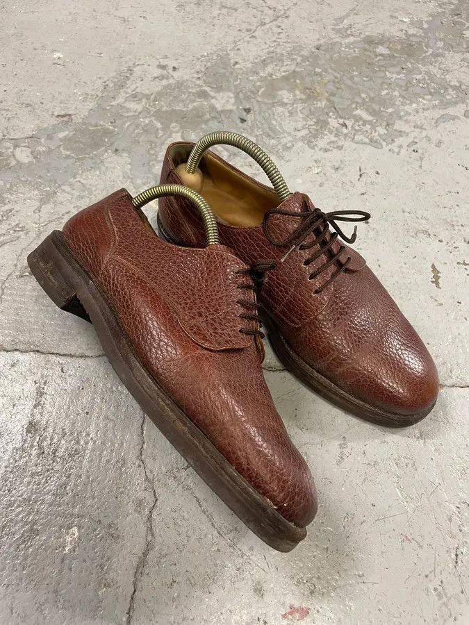 Balenciaga × Designer × Vintage Balenciaga Brown Leather Derby Shoes Size US 5.5 / EU 38 - 5 Thumbnail