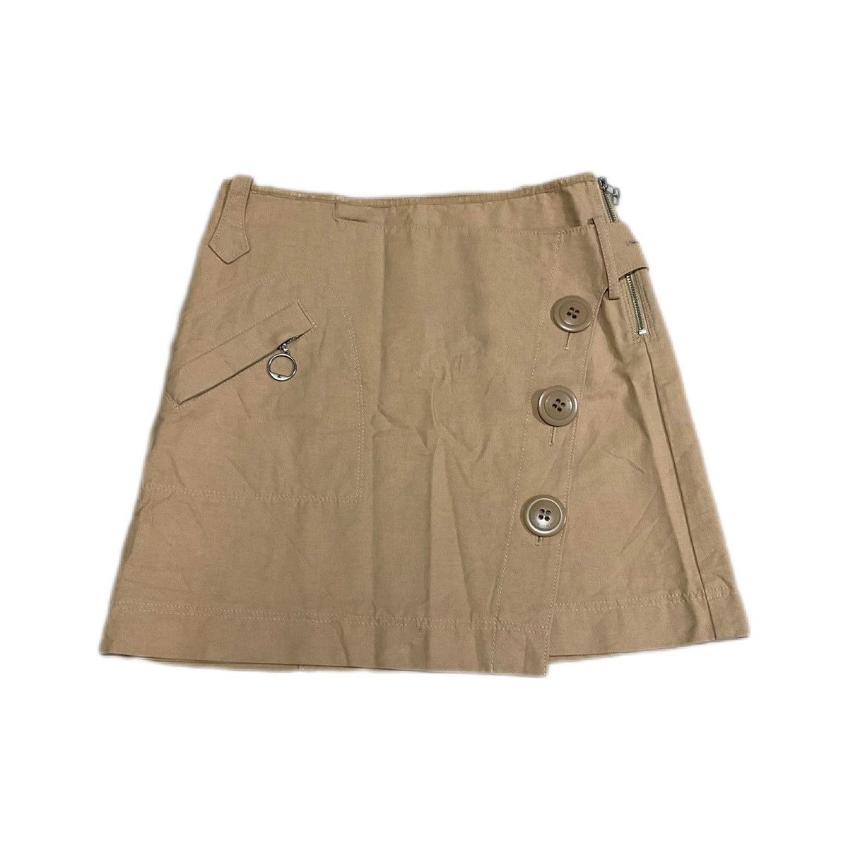 Burberry 🔥Y2K Vintage Burberry Diagonal Buttons Layer Zipper Skirt Size 28" / US 6 / IT 42 - 1 Thumbnail