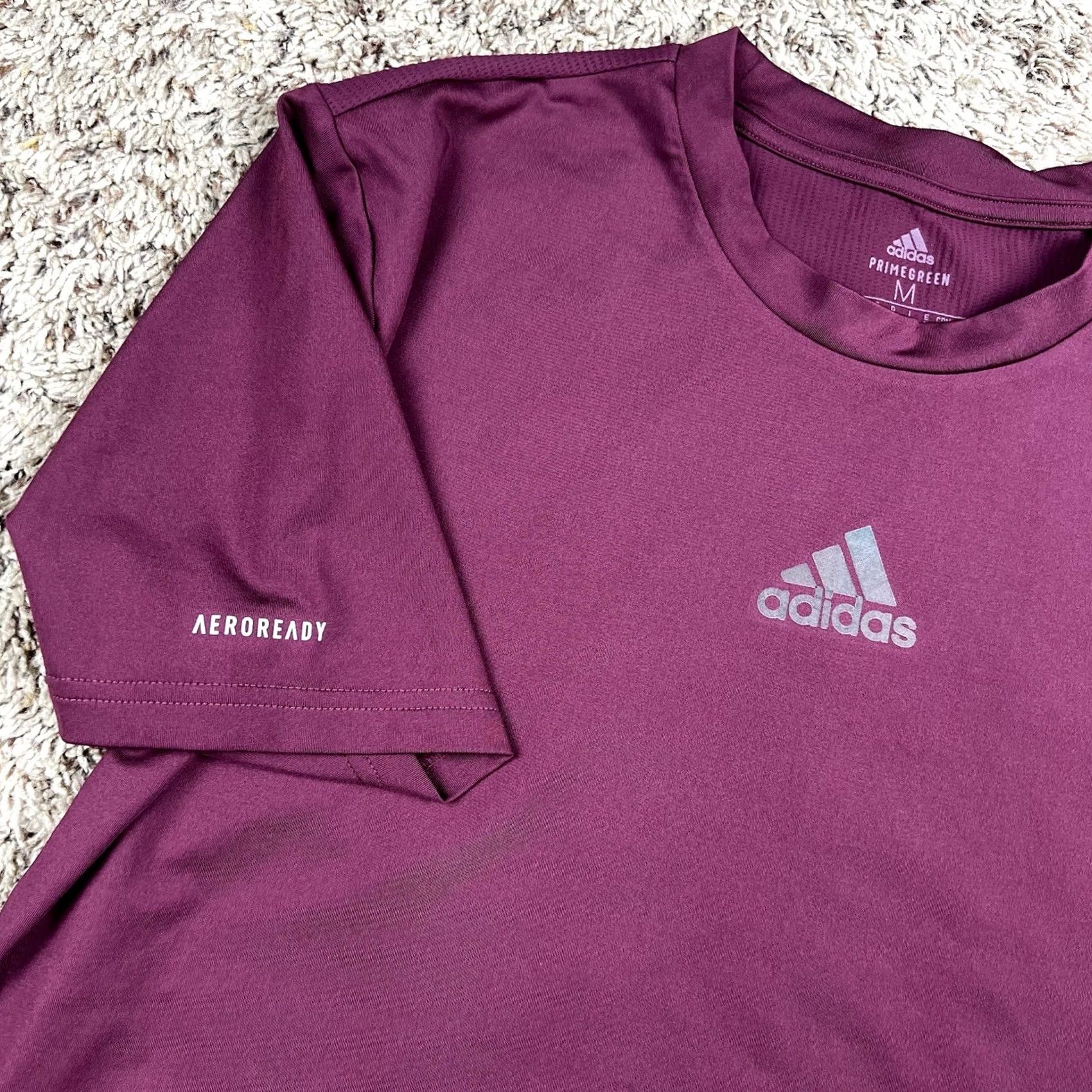 Adidas Adidas Primegreen Aeroready Womens Athletic Top T-Shirt Medium Mid-Length Logo Shirt Women Medium Red Activewear Running Aero Ready Reflective Logo Size M / US 6-8 / IT 42-44 - 4 Thumbnail