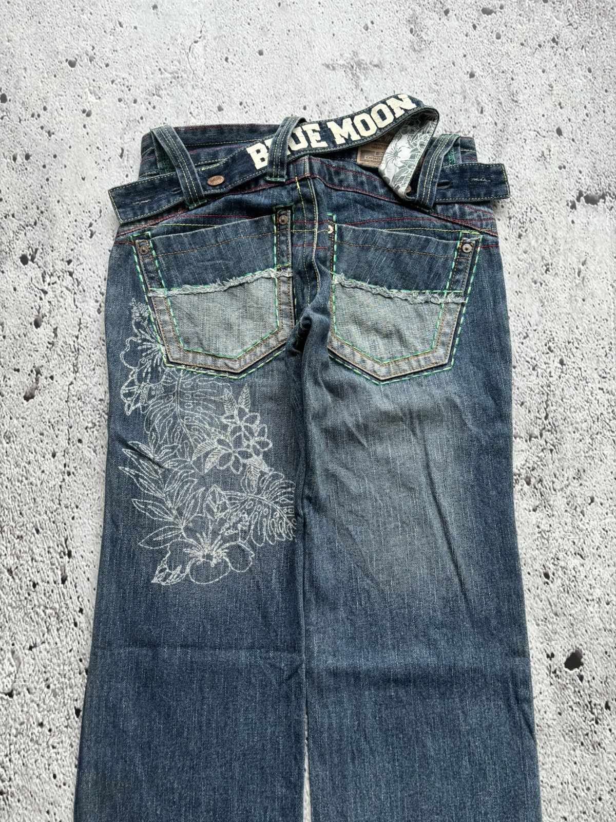 Hysteric Glamour Y2k Blue moon blue bootcut style jeans Size US 31 - 5 Thumbnail