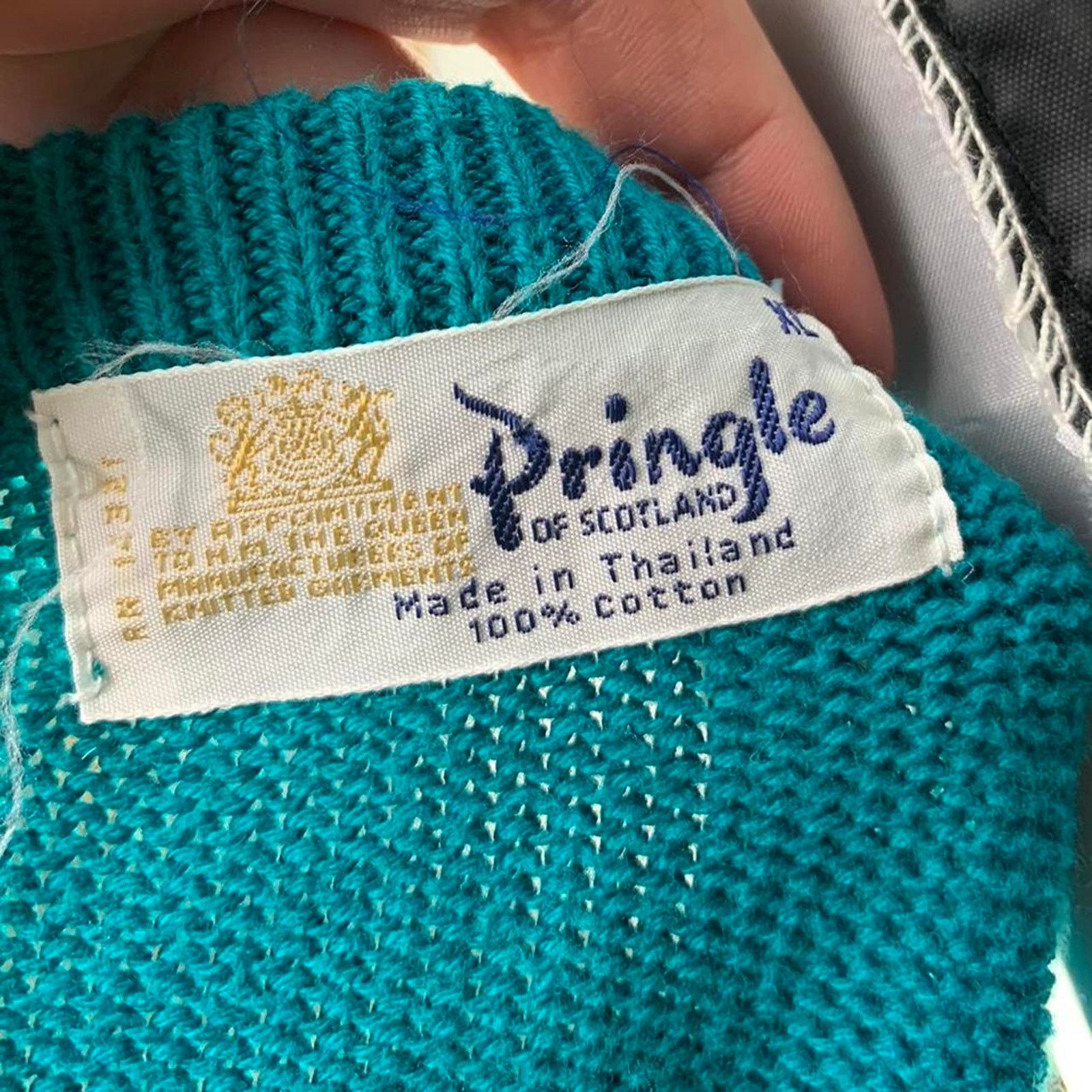 Pringle Of Scotland × Vintage Vintage 80s Scottish Cable Knit Golfing Sweater Size US XL / EU 56 / 4 - 5 Thumbnail