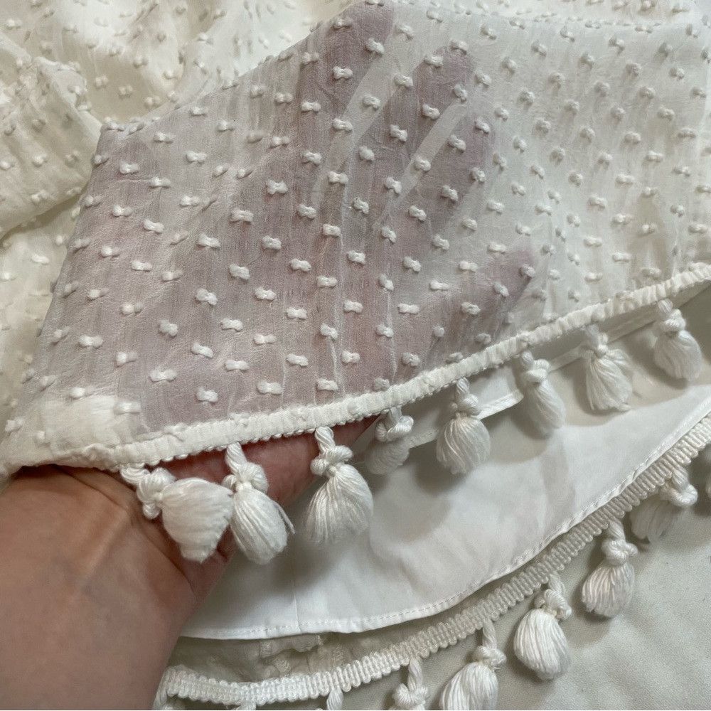 Other STS Sail To Sable White Silk Long Sleeve Tassel Blouse Size Size XXS / US 00 / IT 34 - 6 Thumbnail