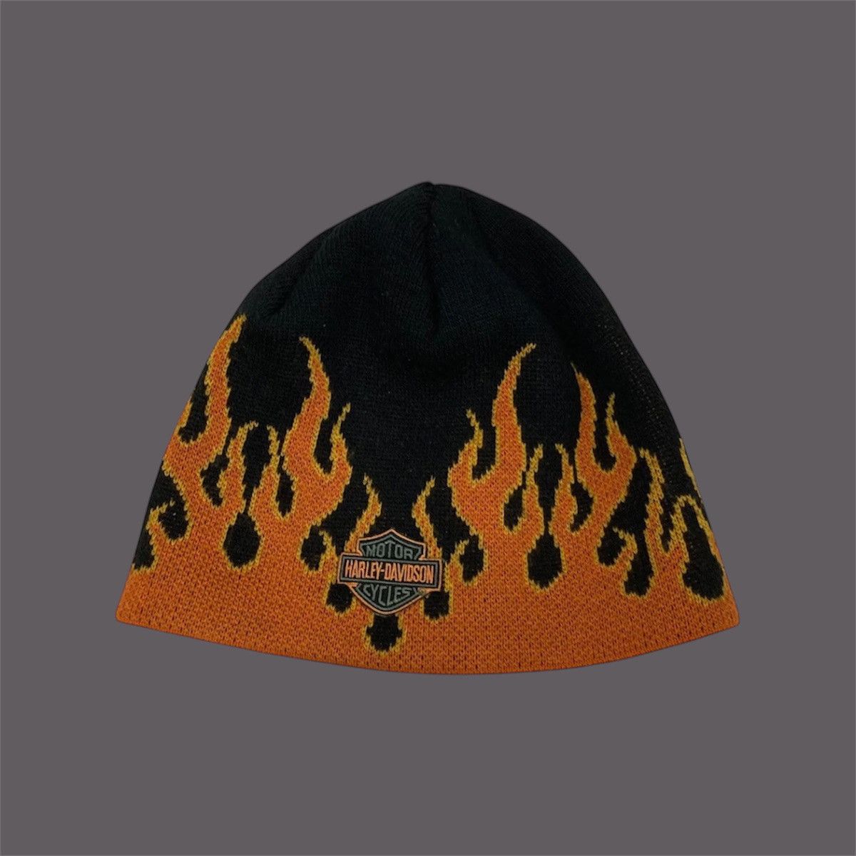 Harley Davidson Flame Knitted Beanie Vintage