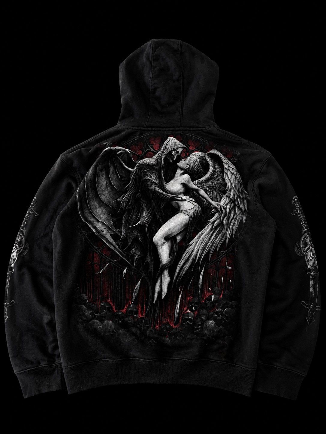 Other Vintage Gothic Angel Demon Skull Graphic Hoodie Spiral Size US M / EU 48-50 / 2 - 3 Thumbnail