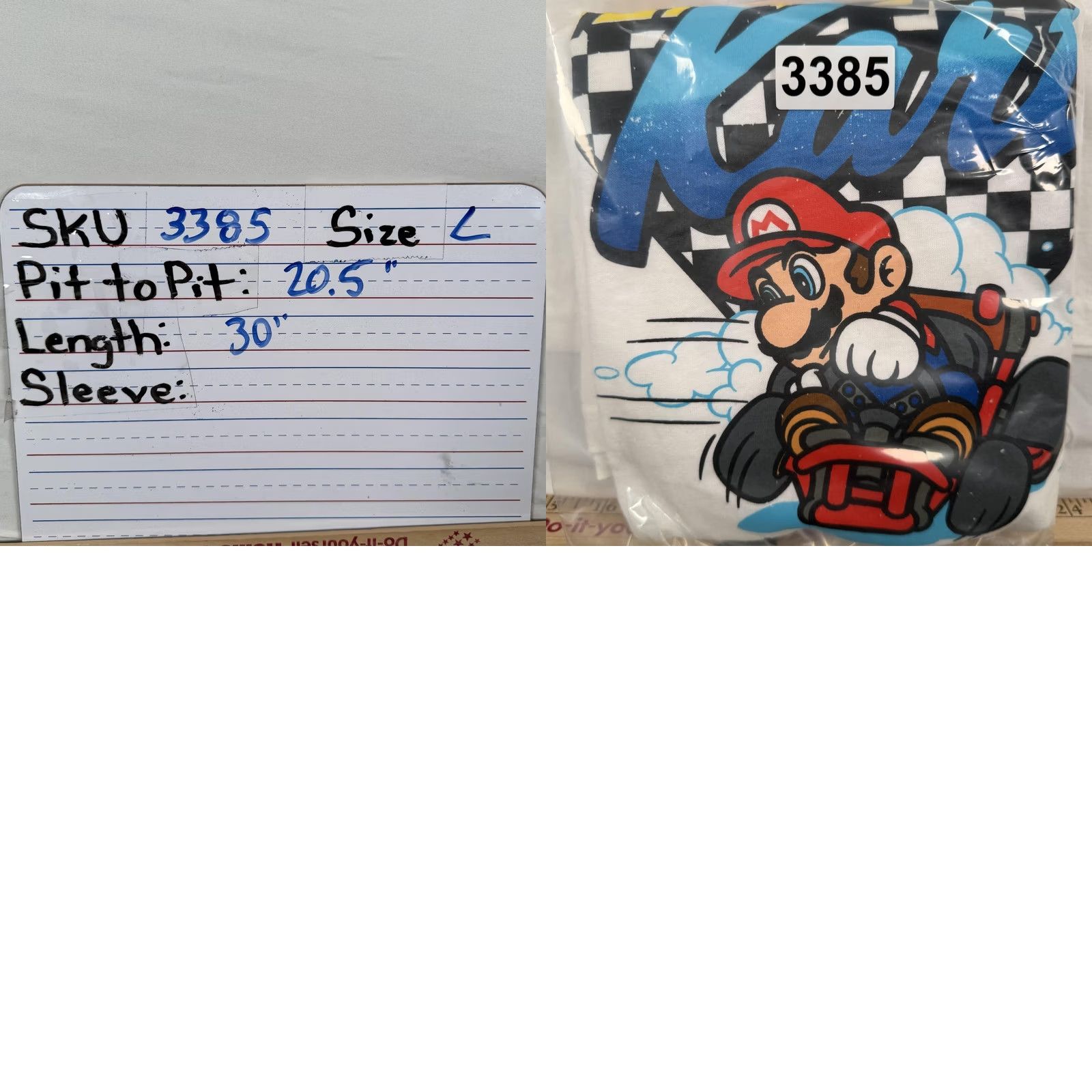 Nintendo VINTAGE Super Mario Kart Shirt Mens Large White Team Driver Graphic Video Game Nintendo Size US L / EU 52-54 / 3 - 8 Thumbnail