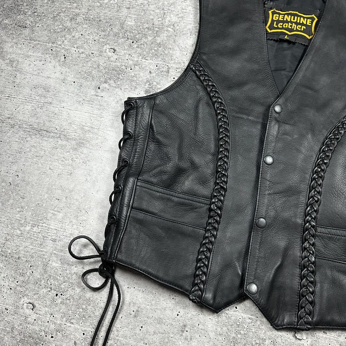 Genuine Leather Vintage Genuine Leather Vest Motorcycle Black Men’s Size 52 Size US L / EU 52-54 / 3 - 4 Thumbnail