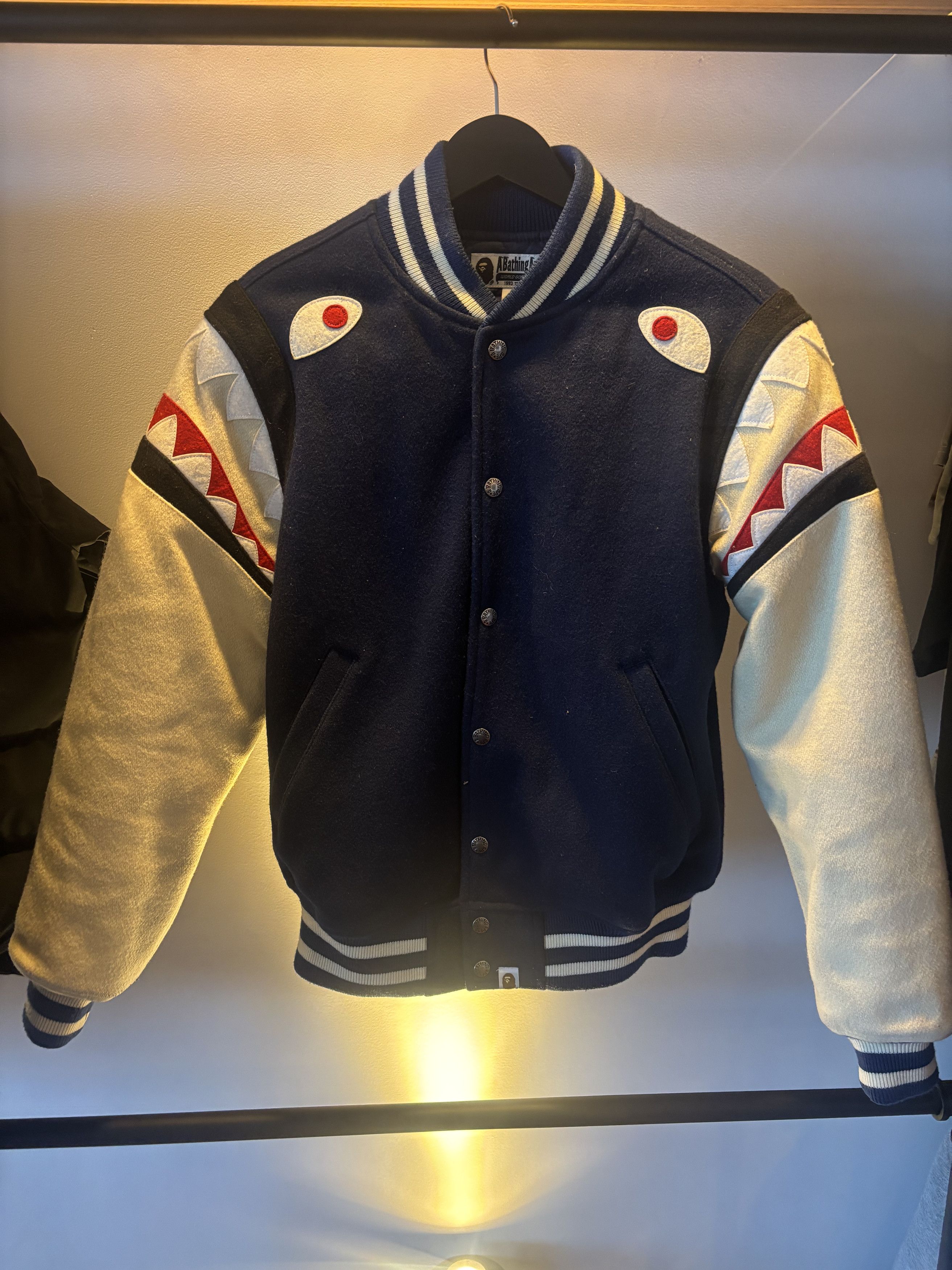 Bape Bathing Ape Shark Varsity Jacket Size US M / EU 48-50 / 2 - 1 Thumbnail