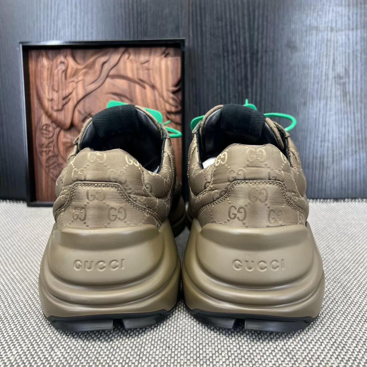 Gucci GUCCI Rhyton Supreme Olive Green 5.5 99 New with Box Size US 6.5 / EU 39-40 - 5 Thumbnail