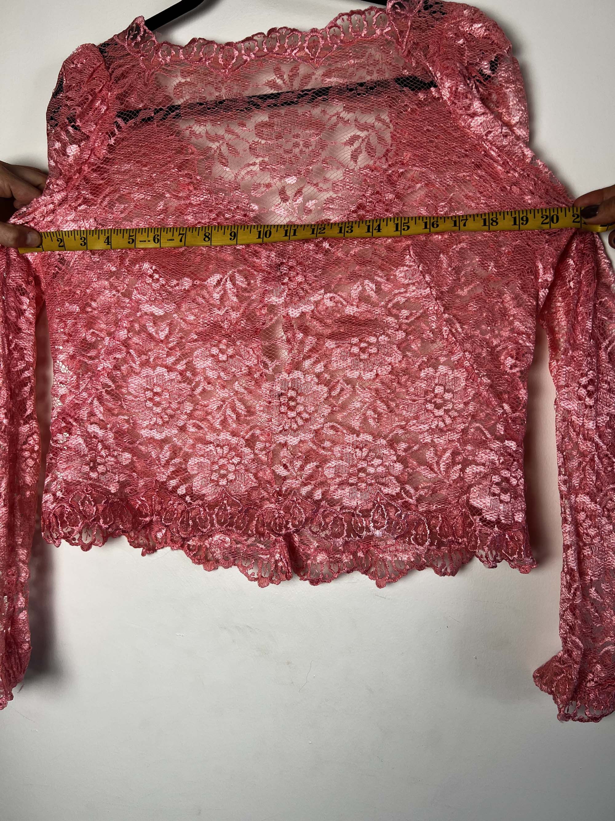 Vintage Vintage 1960's Edwardian Pink Lace Puffy Sleeve Blouse Size L / US 10 / IT 46 - 15 Thumbnail