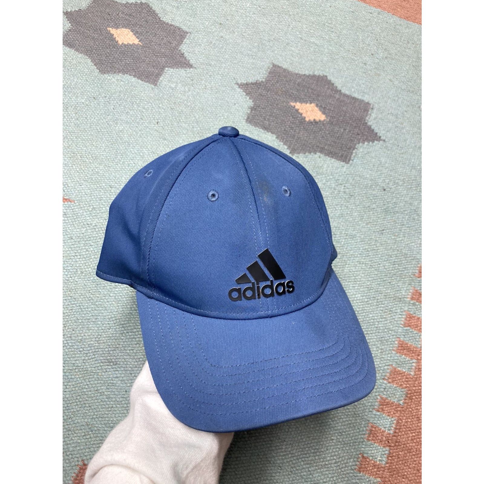 Adidas Adidas Strapback Hat Cap Running Blue Polyester Spandex Gym Active Wear Men Adjustable Size Blue Strapback Hat Size ONE SIZE - 2 Thumbnail