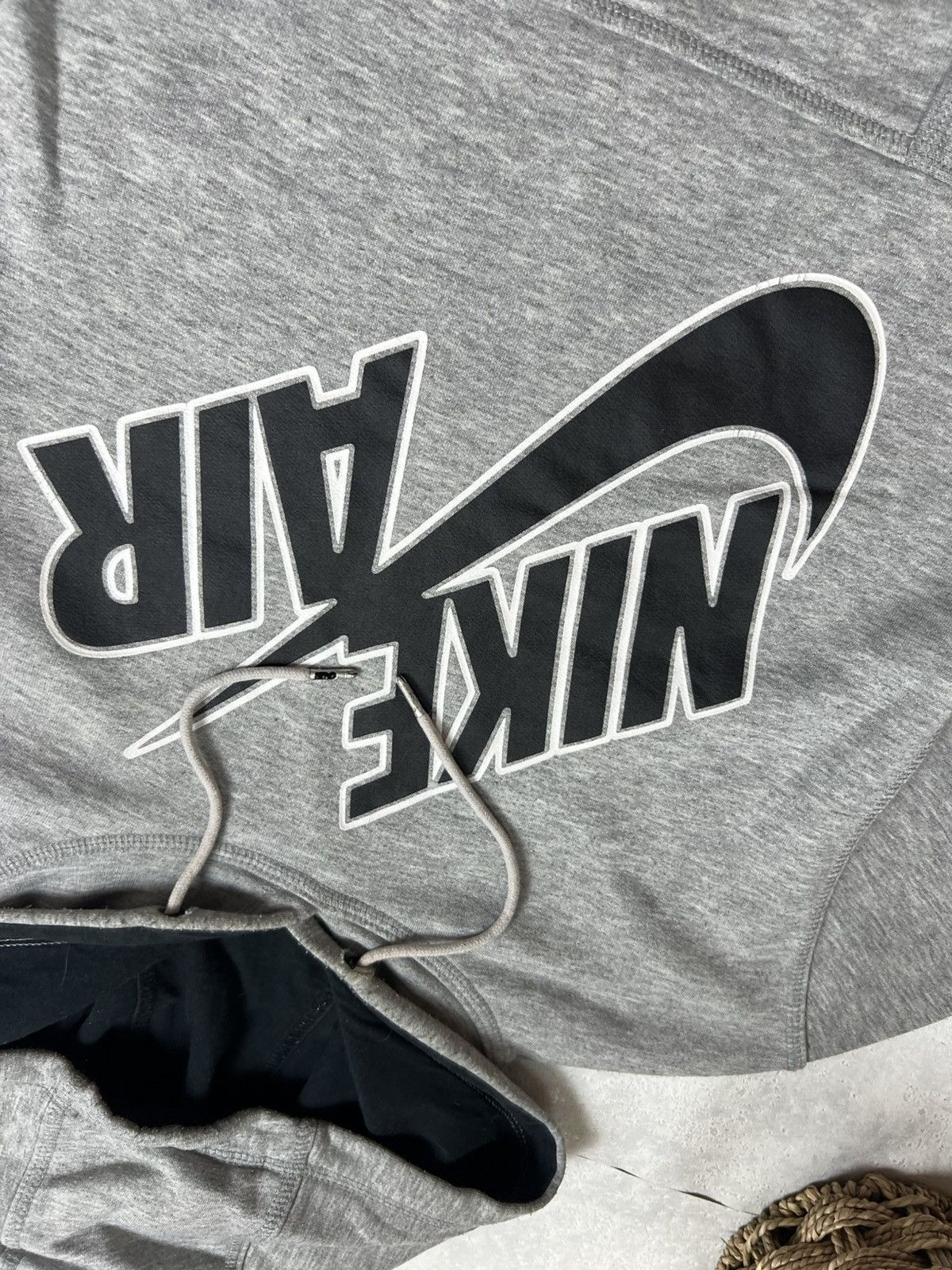 Nike 00s Nike Air Big Logo Vintage Y2K Drill Oversized Hoodie Size US L / EU 52-54 / 3 - 4 Thumbnail