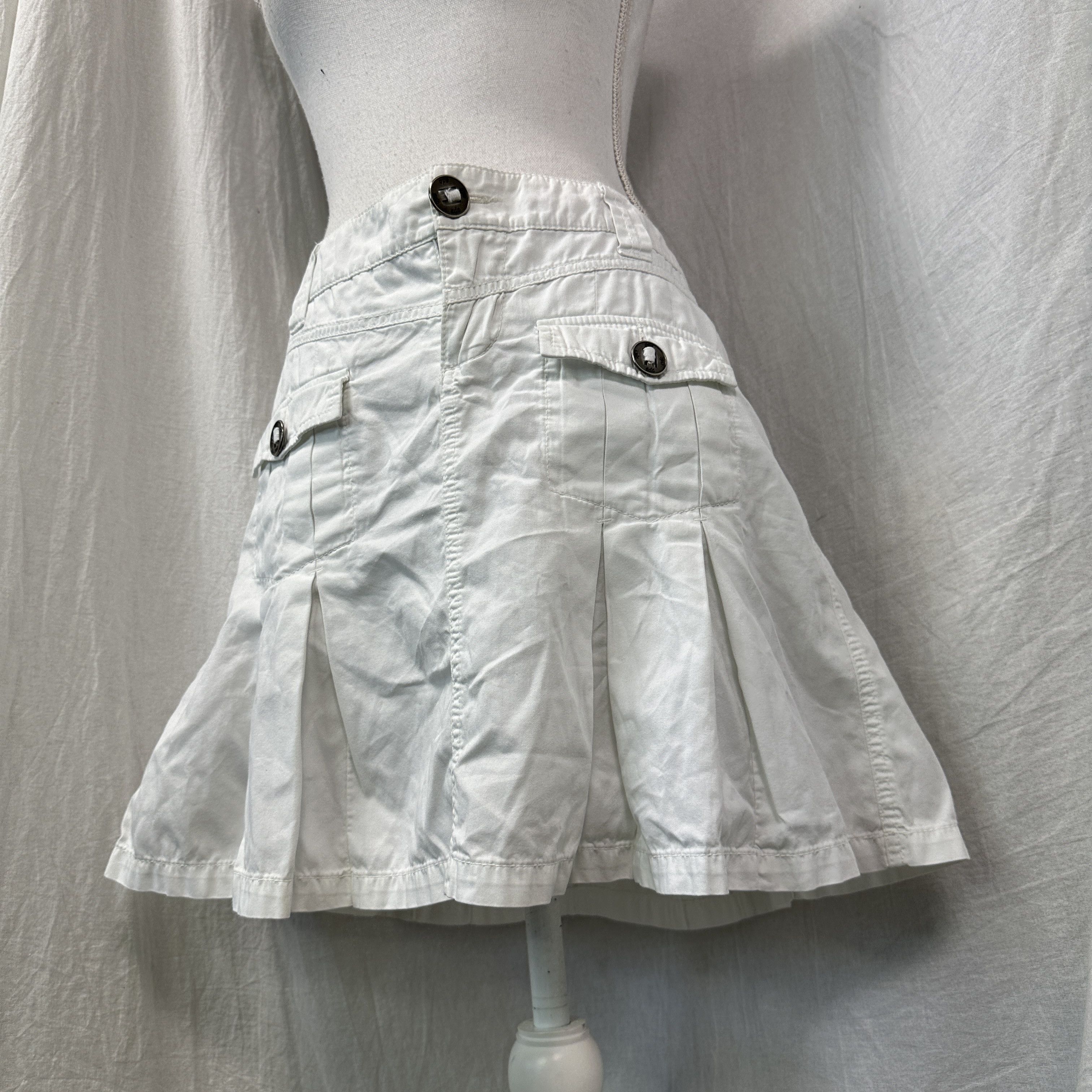 Vintage Vintage Military Styled Safari White Pleated Dress Y2K Size 26" / US 2 / IT 38 - 5 Thumbnail