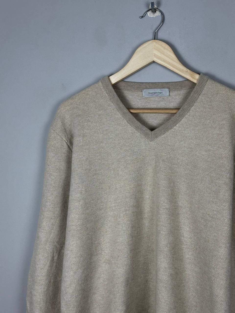 Ermenegildo Zegna Ermenegildo Zegna Beige Luxury Cashmere Sweater Size US L / EU 52-54 / 3 - 3 Thumbnail