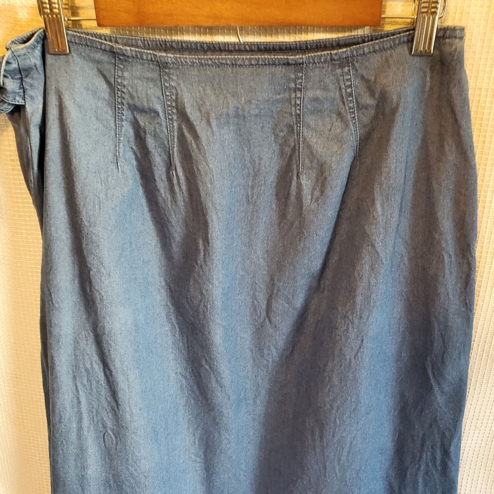 Denime VINTAGE Marsh Landing Denim Wrap Maxi Skirt 12 Blue Tie Side Cowgirl Popular All Seasons Summer Spring Fall Womens Size 34" / US 12 / IT 48 - 6 Thumbnail