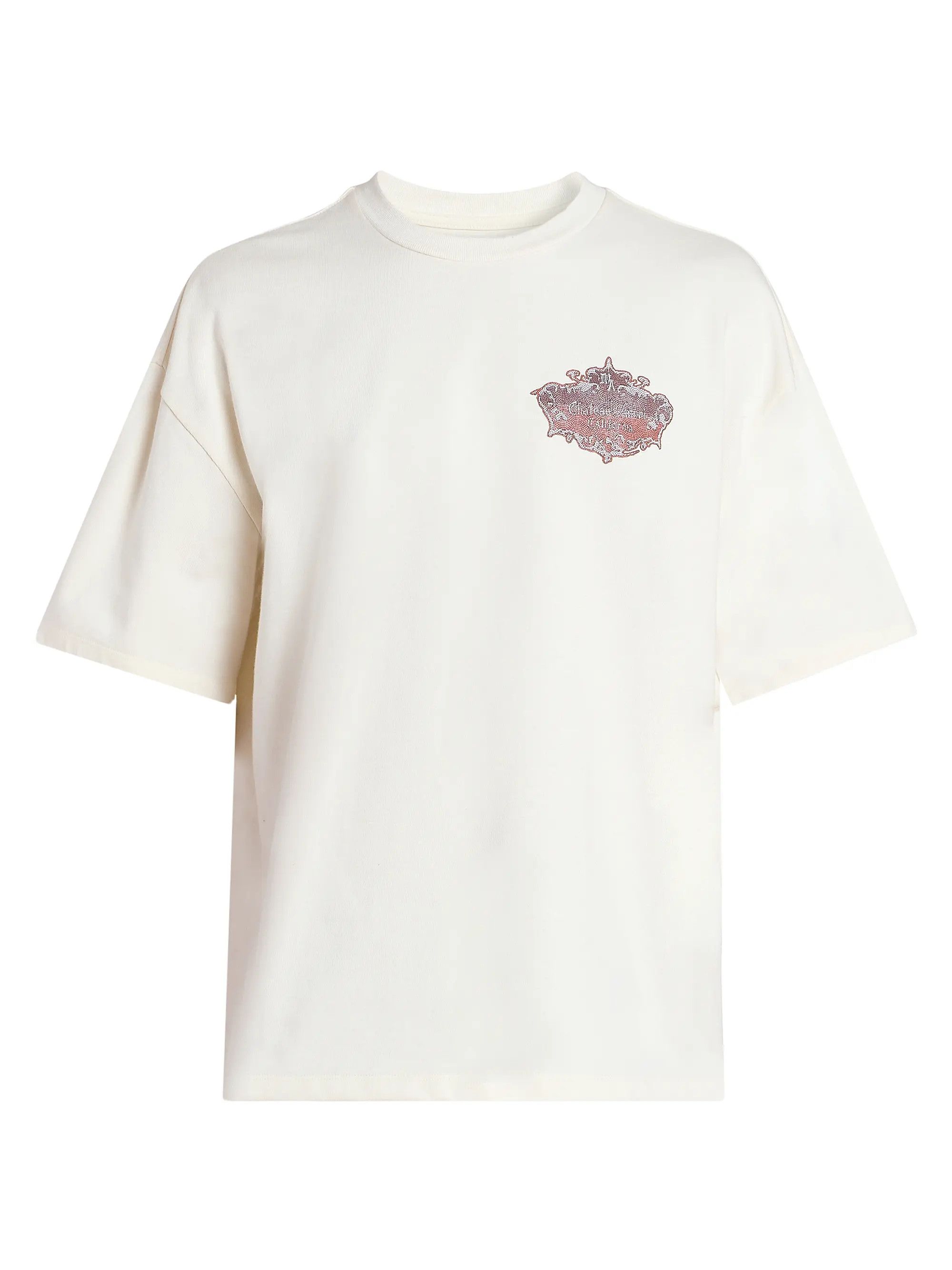 Amiri os11x0526 Chateau Crest Logo Oversized T-Shirt in White Size US M / EU 48-50 / 2 - 1 Thumbnail