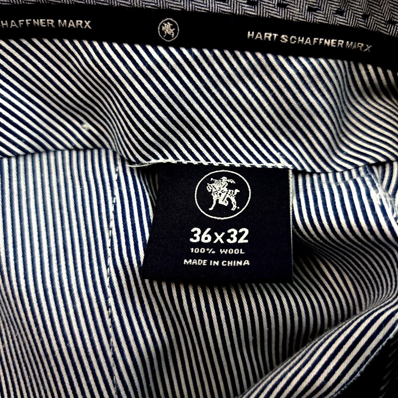Hart Schaffner Marx DAMAGED Hart Schaffner Marx Wool Blue Mid Rise Flat Front Dr Size 38R - 5 Thumbnail