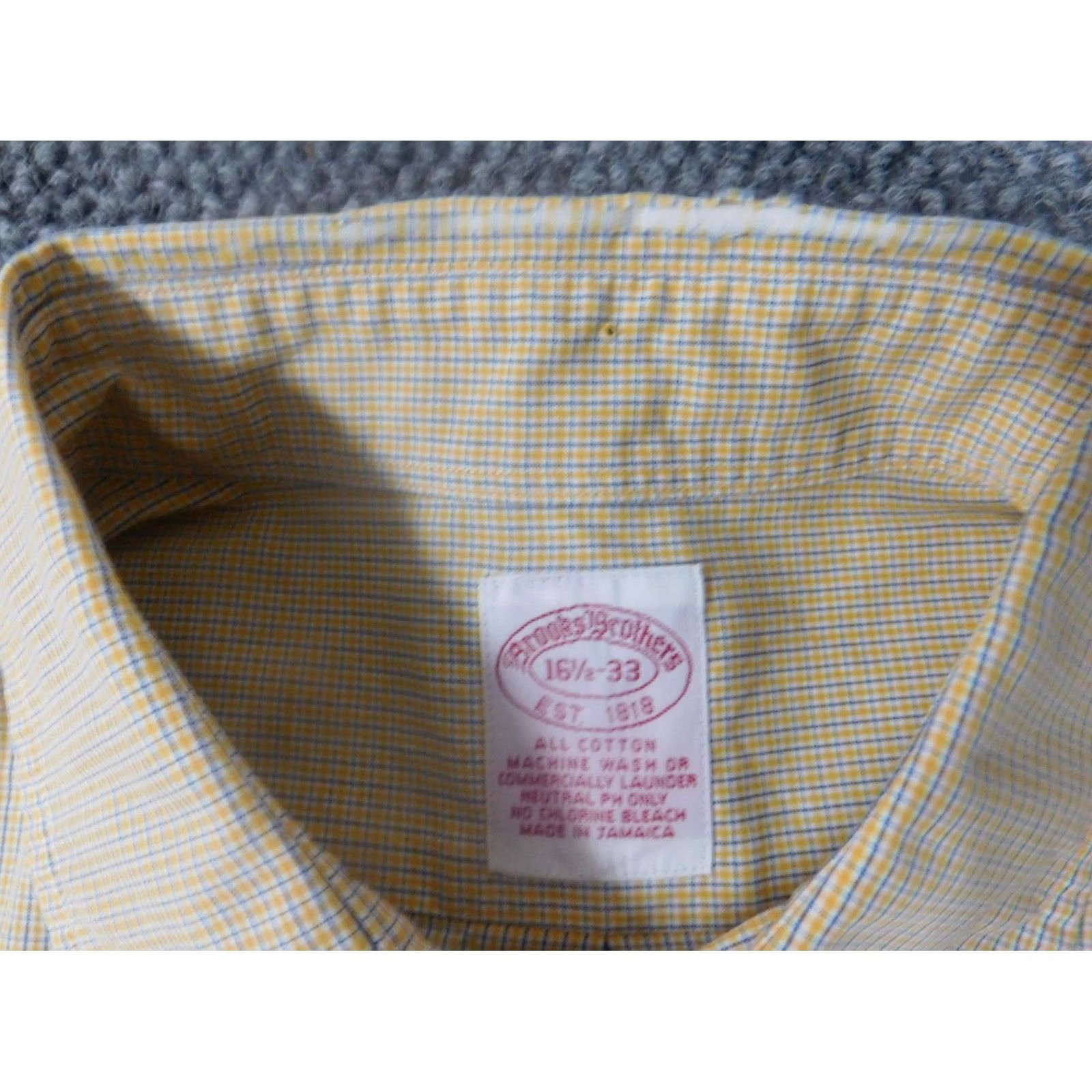 Brooks Brothers Brooks Brothers Mens Shirt 16.5 Yellow Plaid Button-Down 1818 Classic Modern Regular Mens Size US XL / EU 56 / 4 - 5 Thumbnail