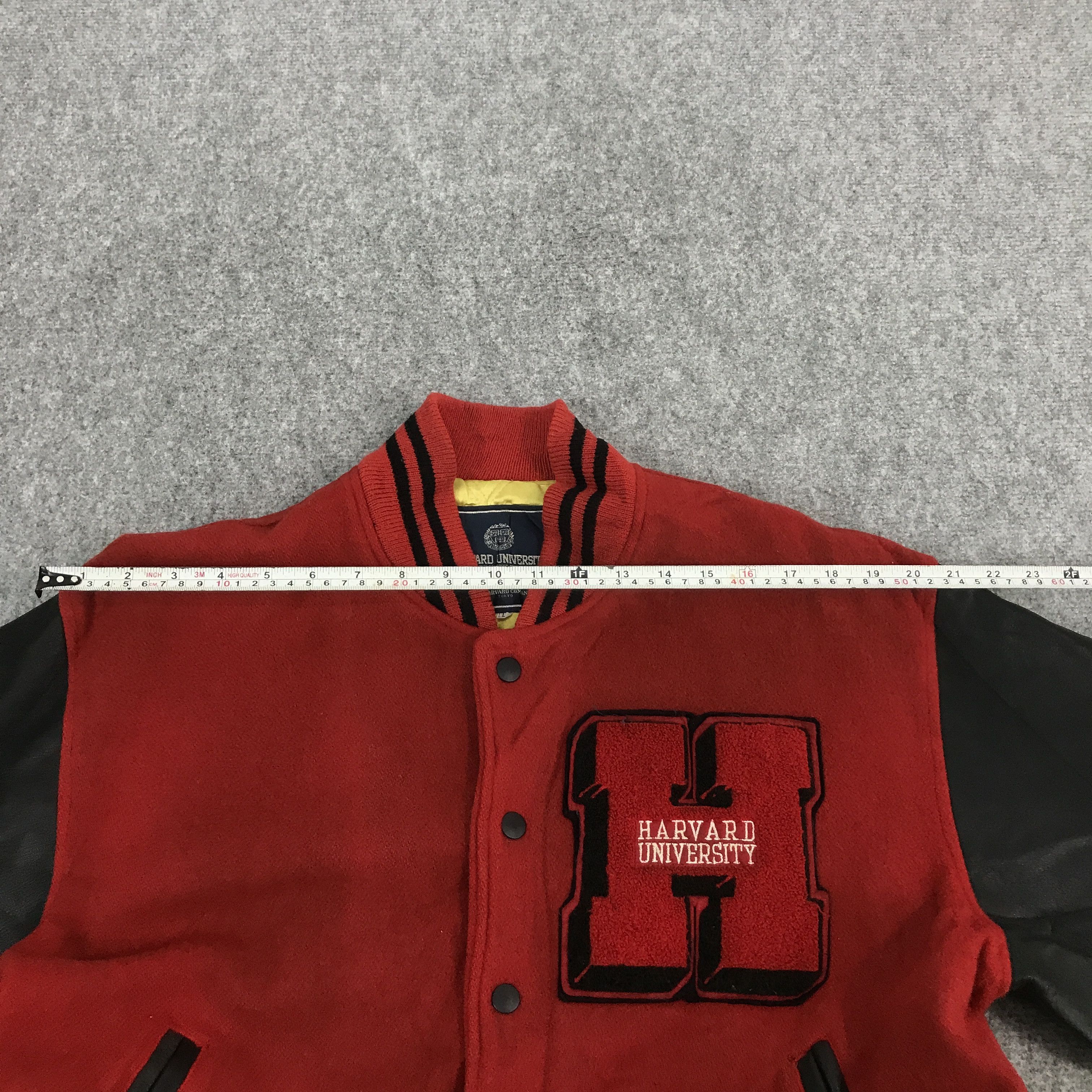 Vintage 2000s Harvard University Varsity jacket leather sleeve Size US L / EU 52-54 / 3 - 8 Thumbnail