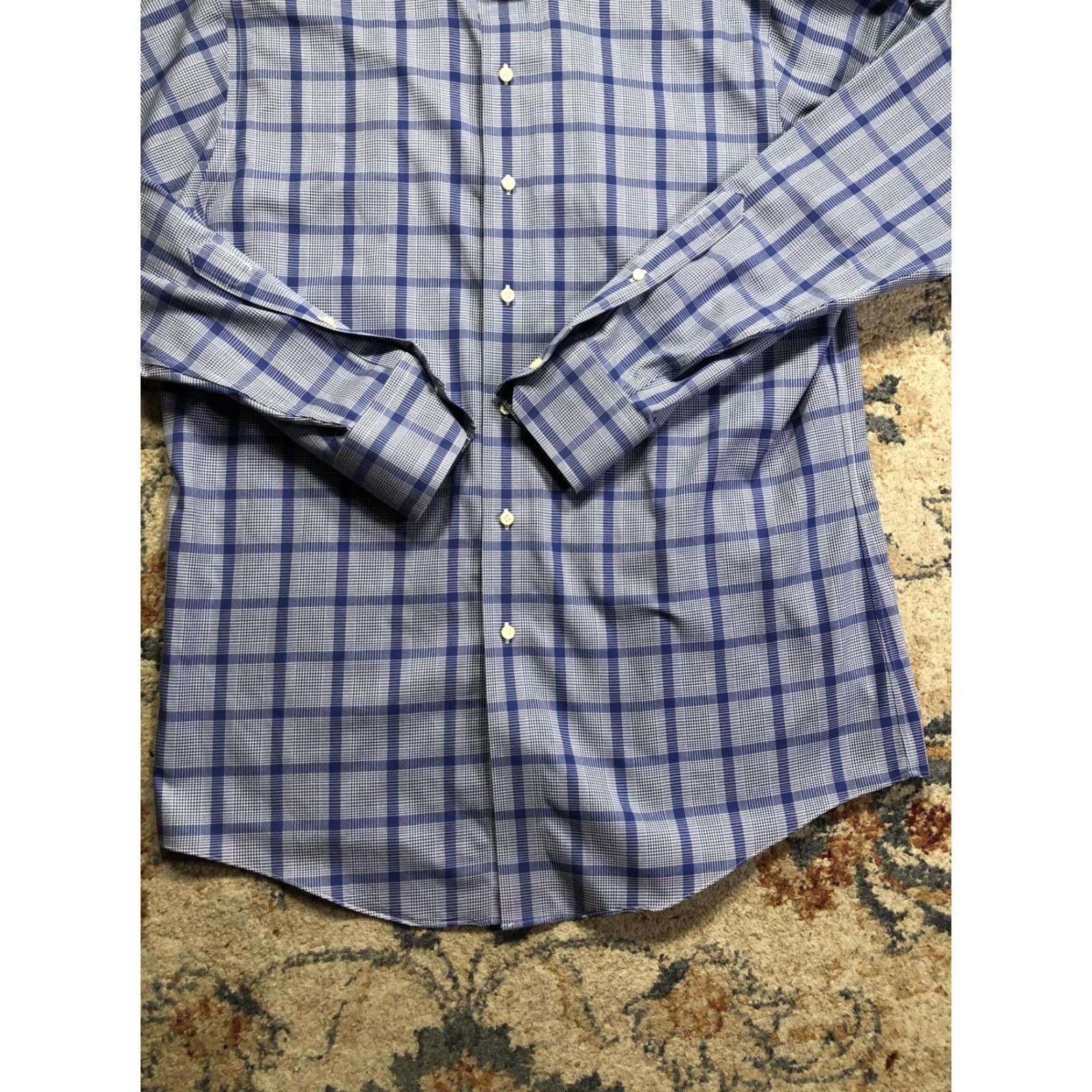 Brooks Brothers Brooks Brothers Regent Dress Shirt Mens 16 32/33 Blue Plaid Non-Iron Supima 100% Cotton Shirt Size 42R - 5 Thumbnail