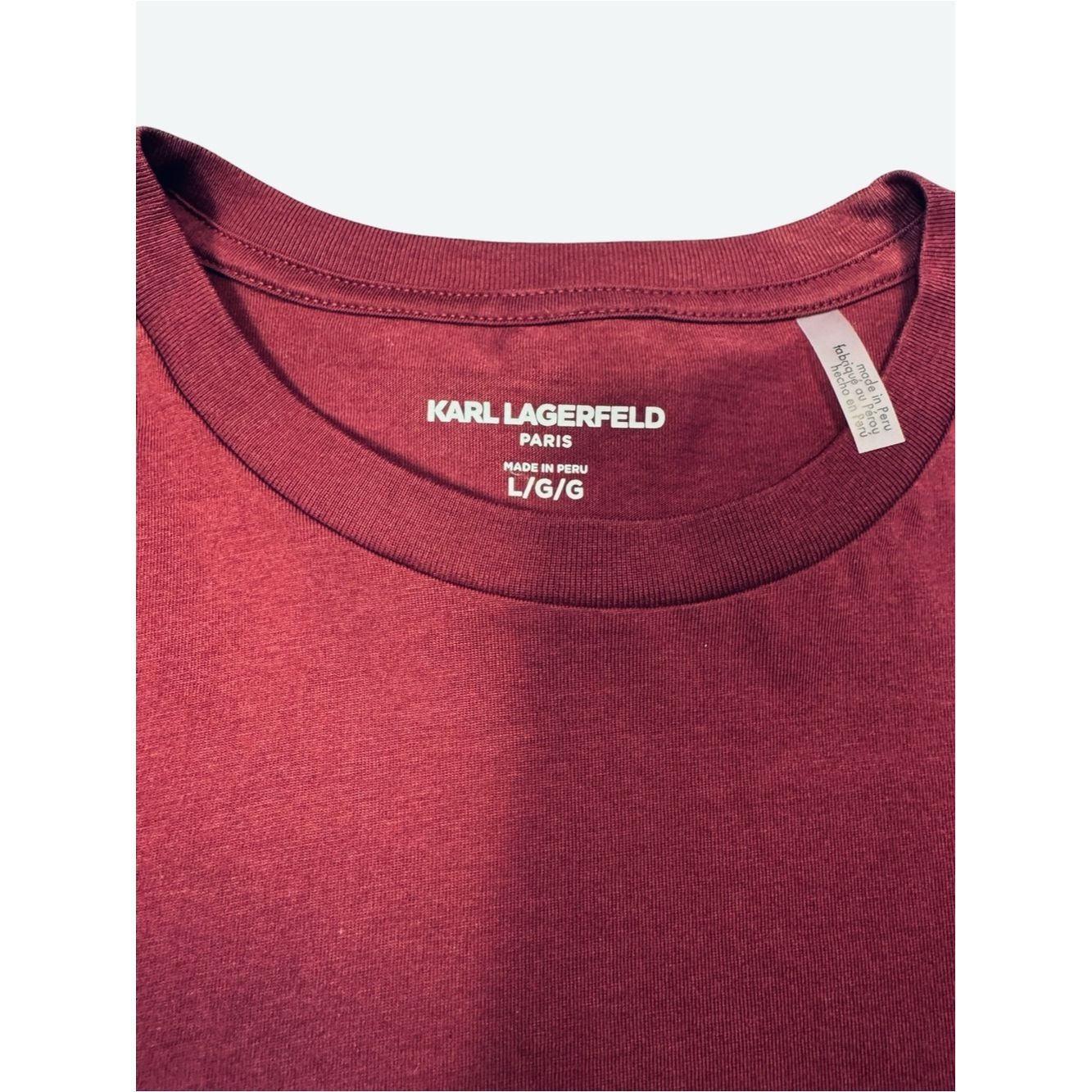 Karl Lagerfeld NWT New KARL LAGERFELD PARIS Shiny K Logo T-Shirt In Wine S Size US L / EU 52-54 / 3 - 4 Thumbnail