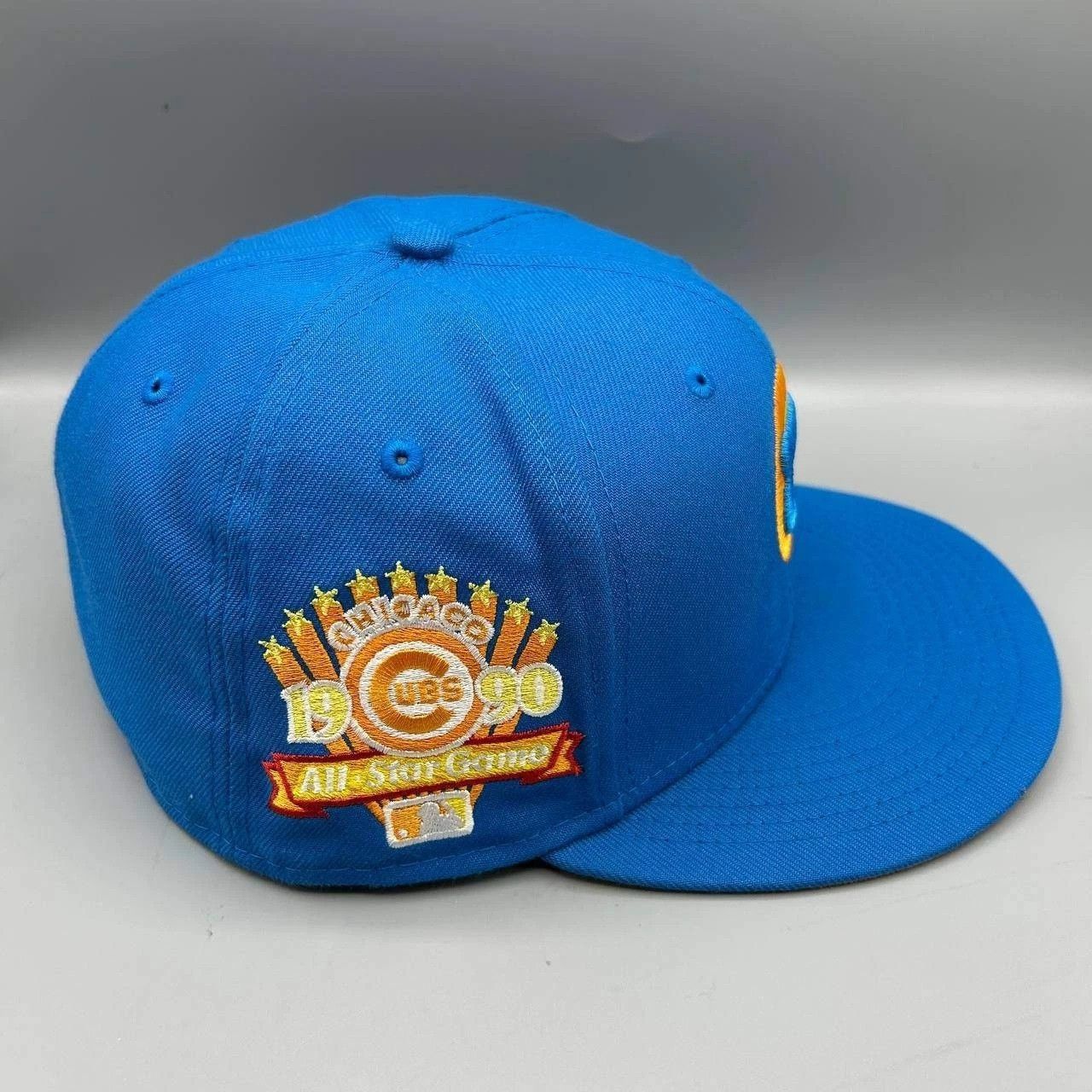 New Era Chicago Cubs Hat Men 7 3/8 Blue Orange MLB Fitted Cap Size ONE SIZE - 7 Thumbnail