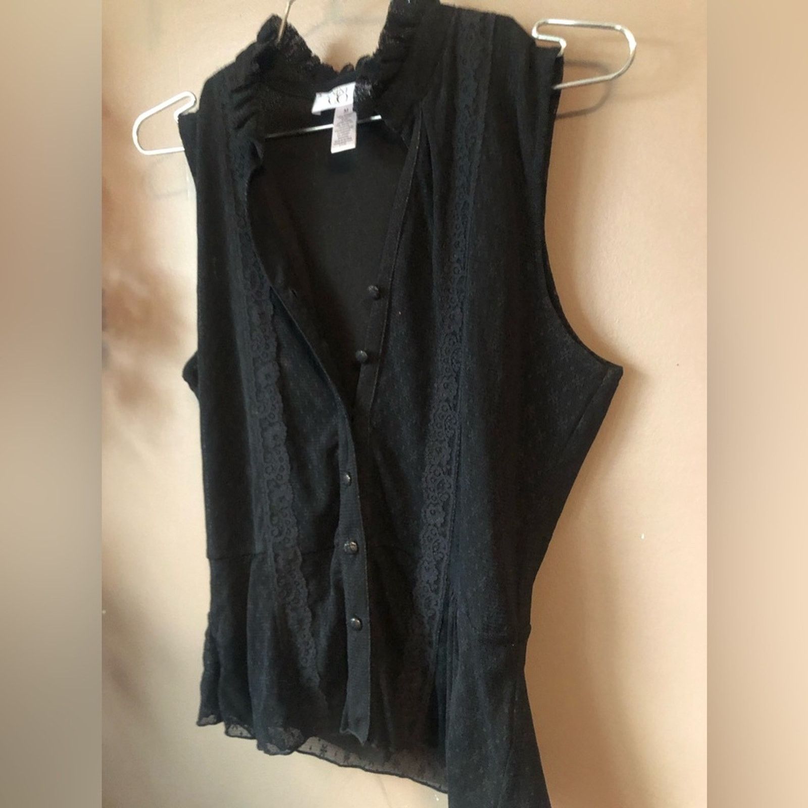 Nine West Lace blouse buttoned sleeveless top Size M / US 6-8 / IT 42-44 - 1 Thumbnail