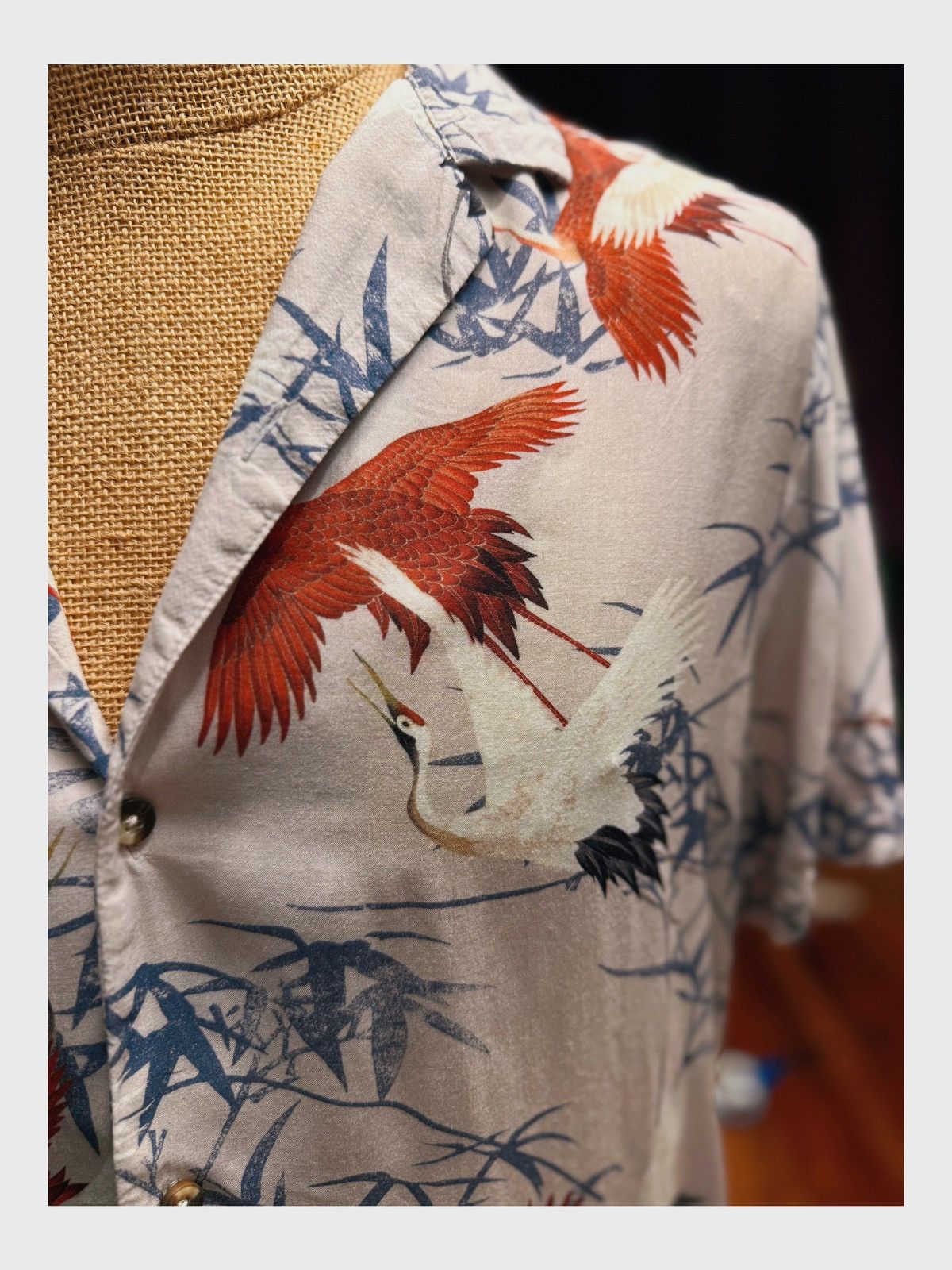 Asos ASOS DESIGN Crane & Bamboo Print Shirt – Size M Size US M / EU 48-50 / 2 - 4 Thumbnail