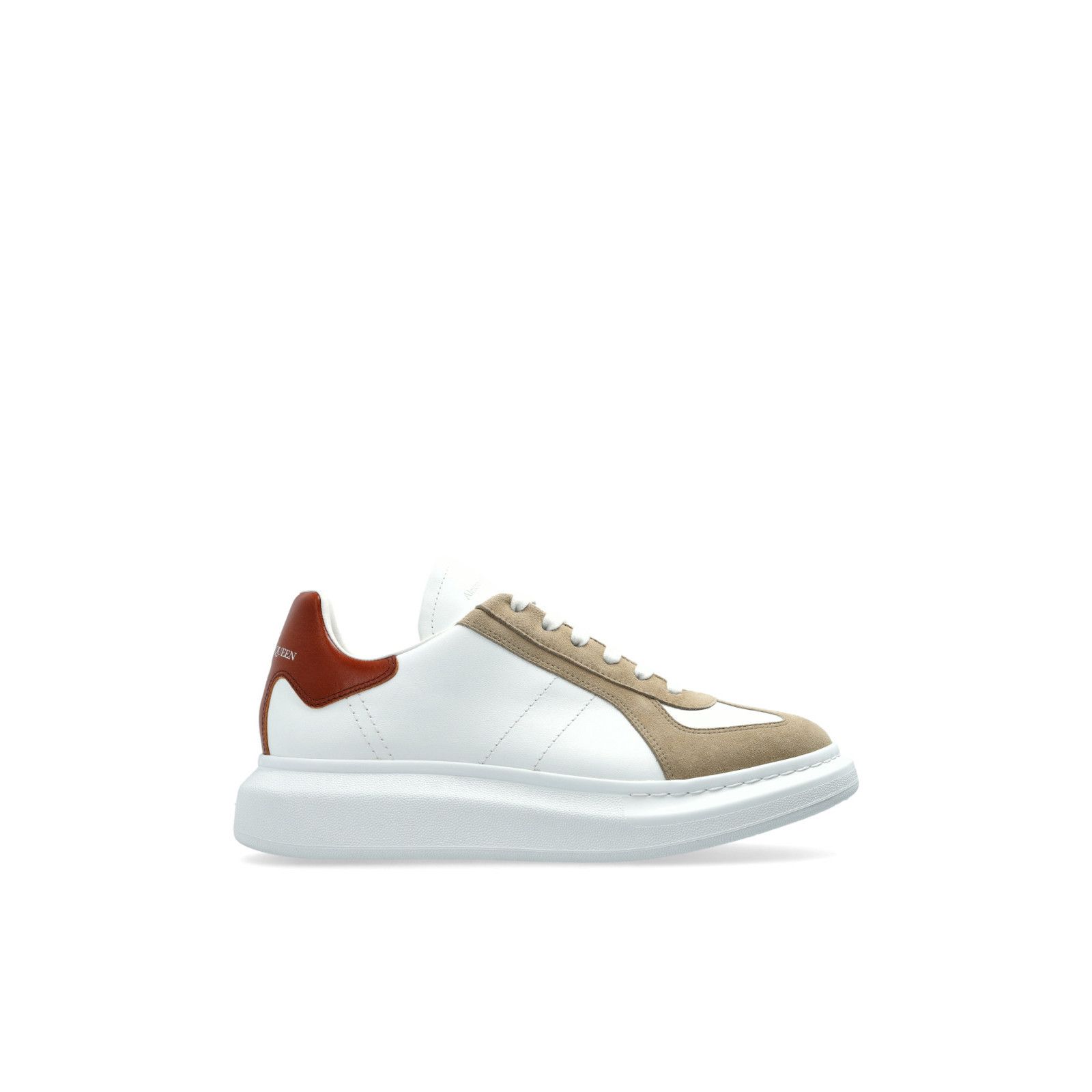 ALEXANDER MCQUEEN Oversized Retro $830 Men's White/Red Leath
