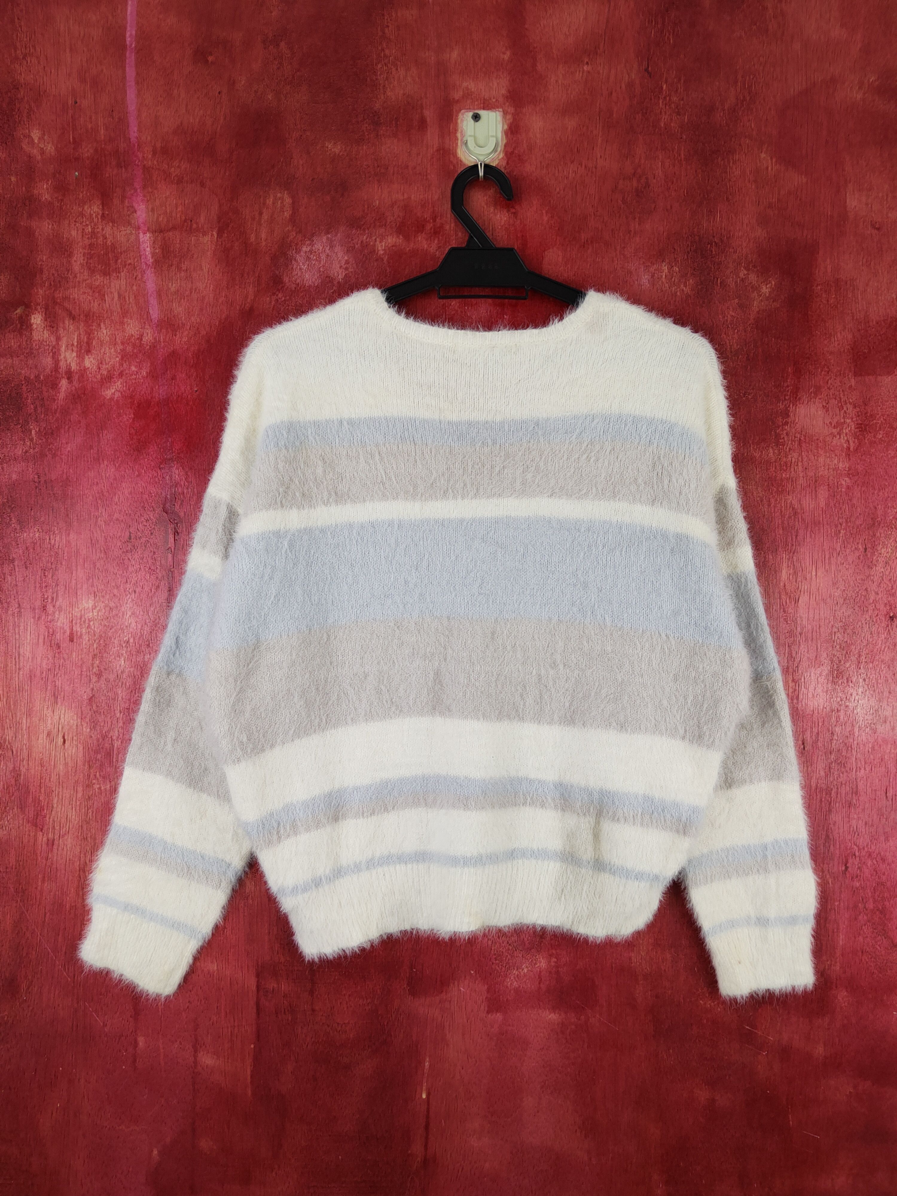Japanese Brand × Vintage Ingni Cream Shag Shaggy Fur Mohair Knitwear #S1910 Size M / US 6-8 / IT 42-44 - 7 Thumbnail
