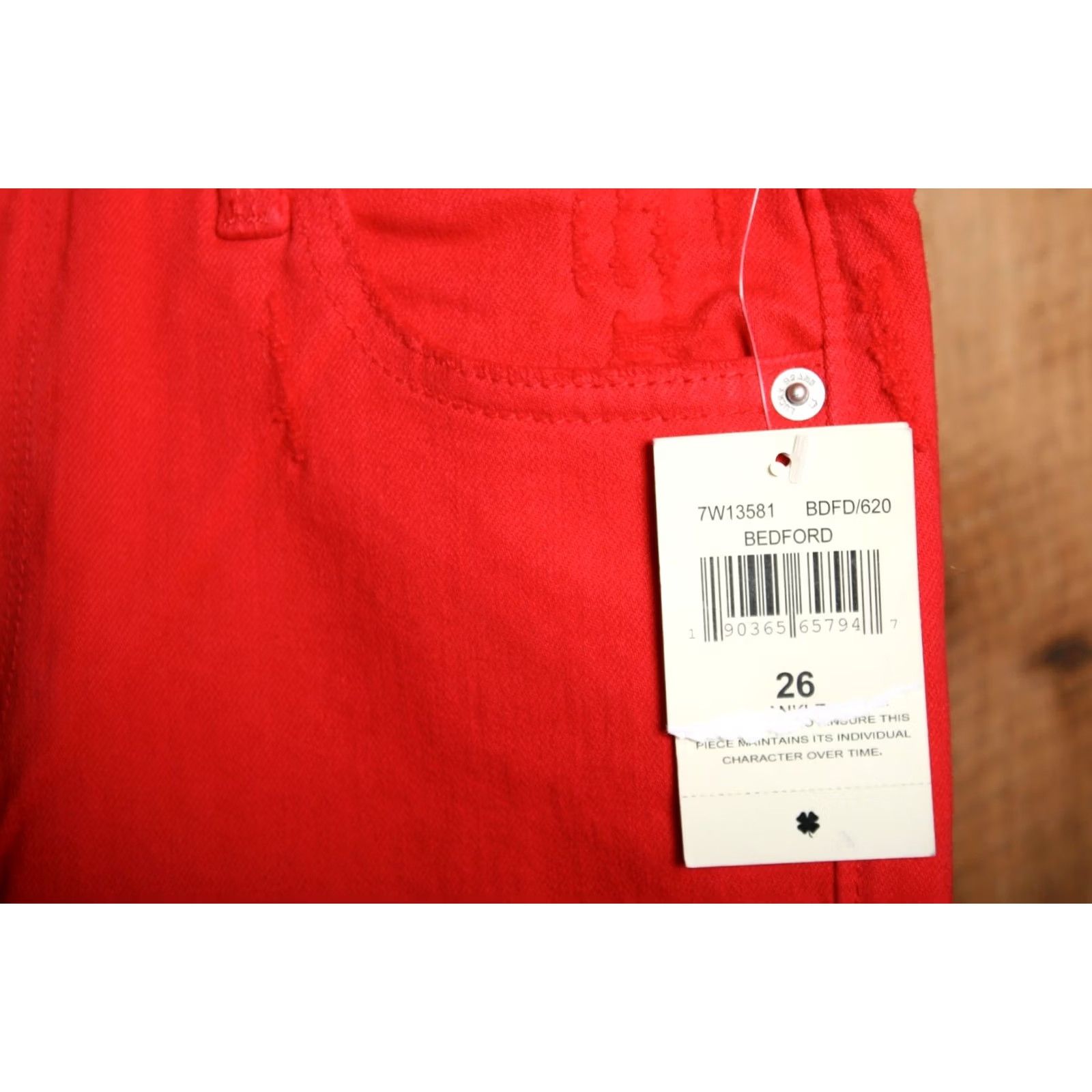 Lucky Brand LUCKY BRAND Bridgette Slim Skinny Jeans Red Denim 26 Women's Bedf ord Distressed Stretch Inseam 29 High Rise Zip Jeans Women Size 26" / US 2 / IT 38 - 8 Thumbnail