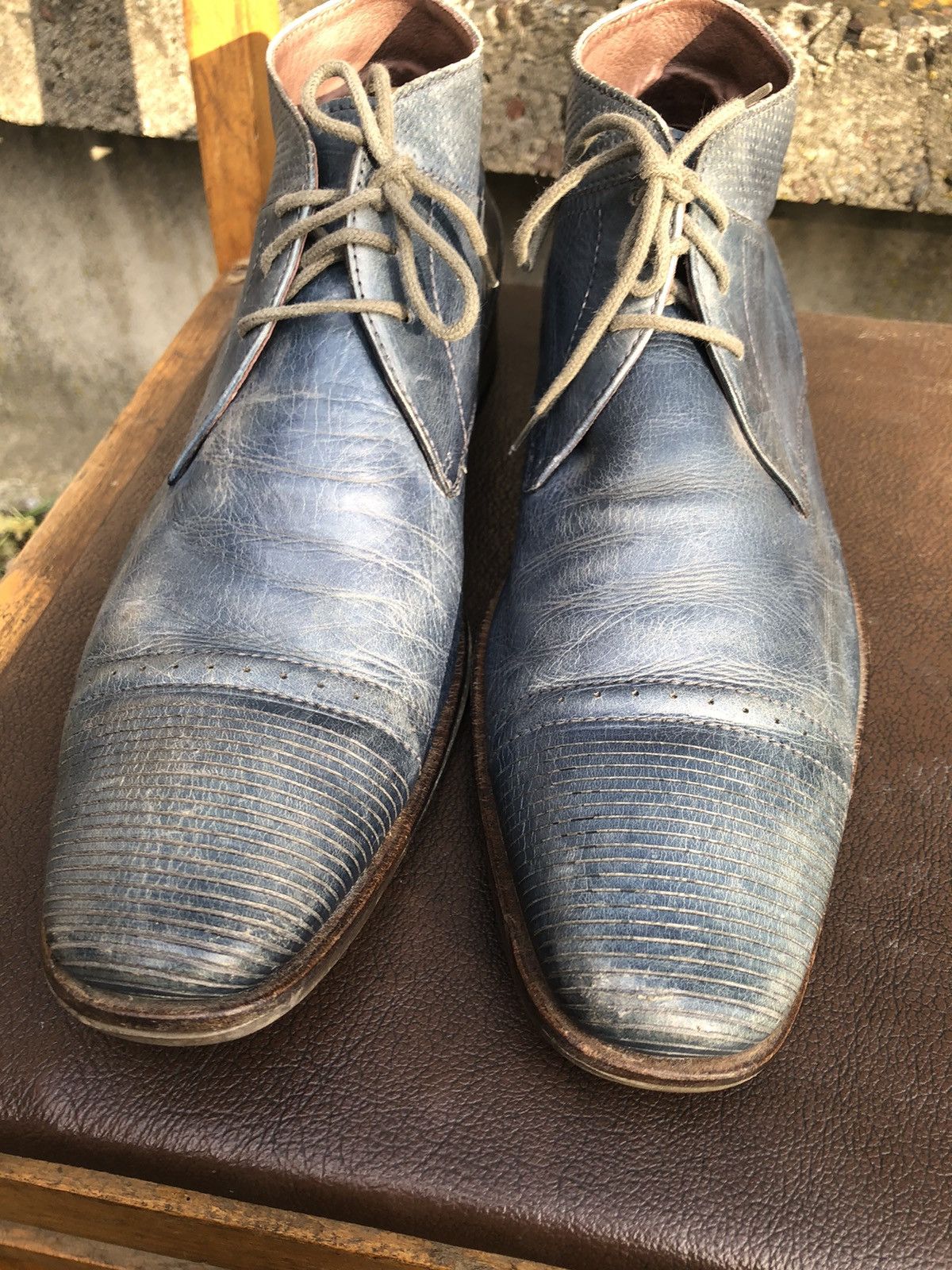 If Six Was Nine × Vintage Italian Vintage Junya Watanabe style Leather Biker shoes Size US 11 / EU 44 - 6 Thumbnail