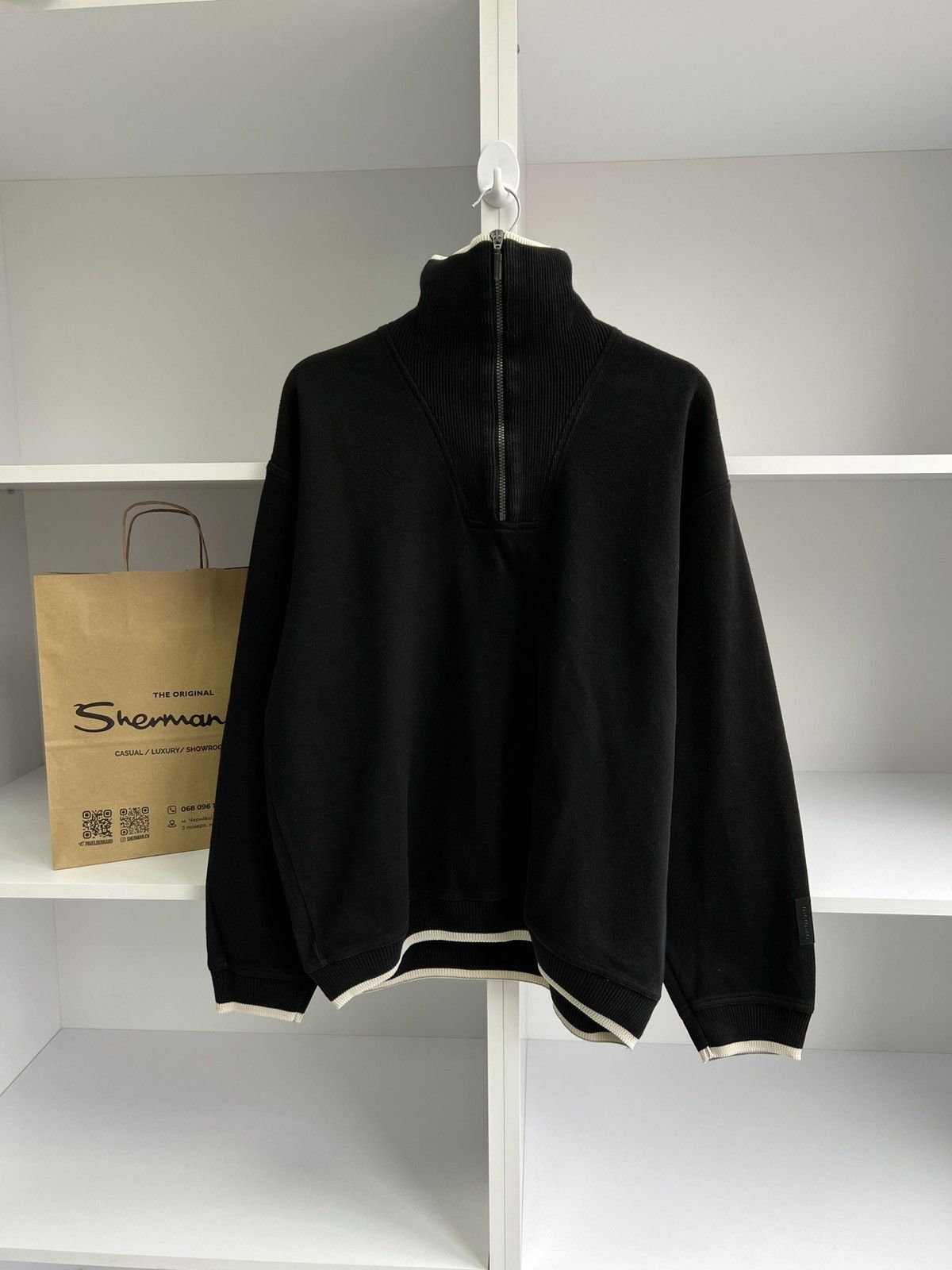 Carlo Colucci × Vintage Vintage Carlo Colucci 1/4 Zip Pullover Sweater Size US L / EU 52-54 / 3 - 8 Thumbnail