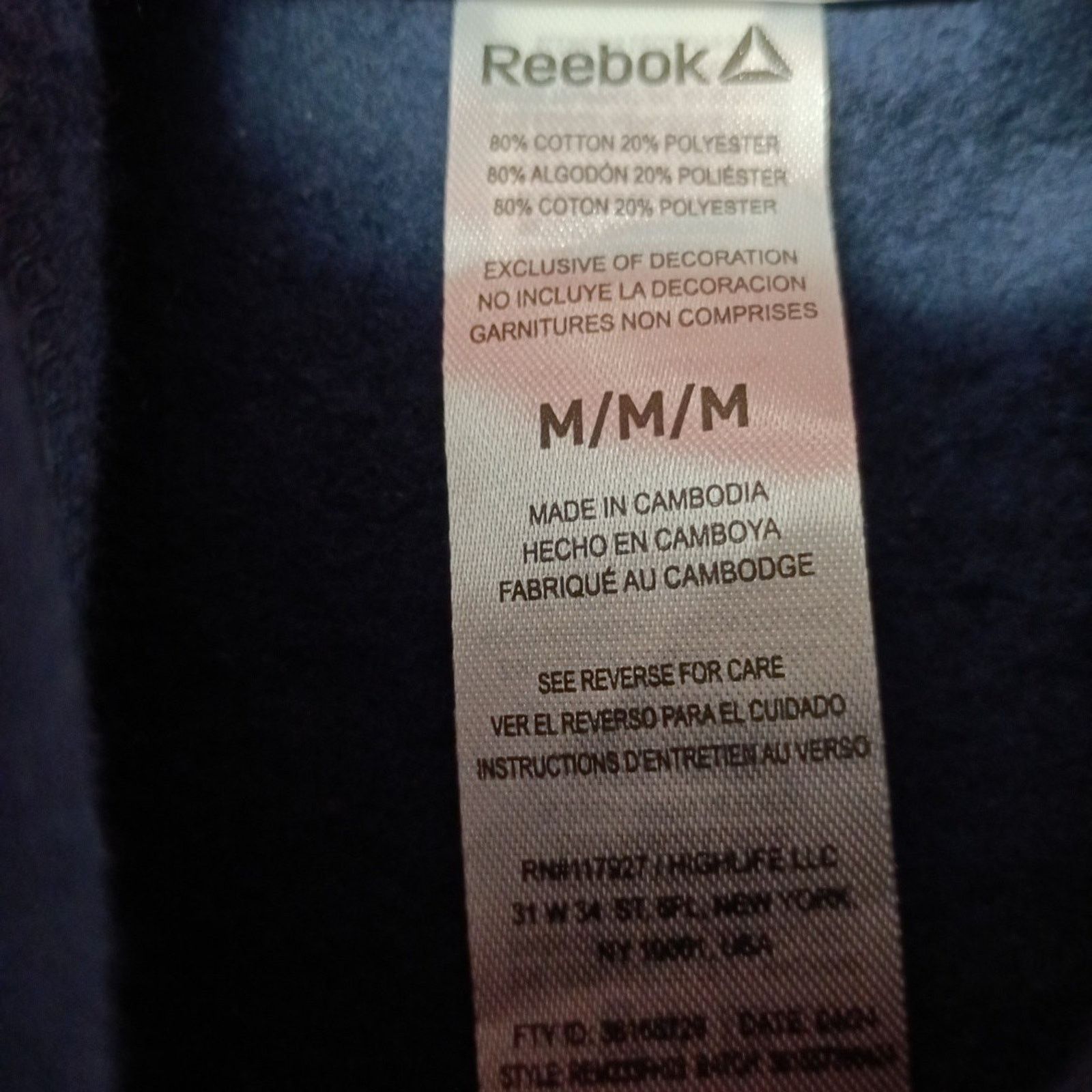 Reebok Reebok Delta Logo Hoodie Men's Size M Blue Kangaroo Pocket Size US M / EU 48-50 / 2 - 5 Thumbnail