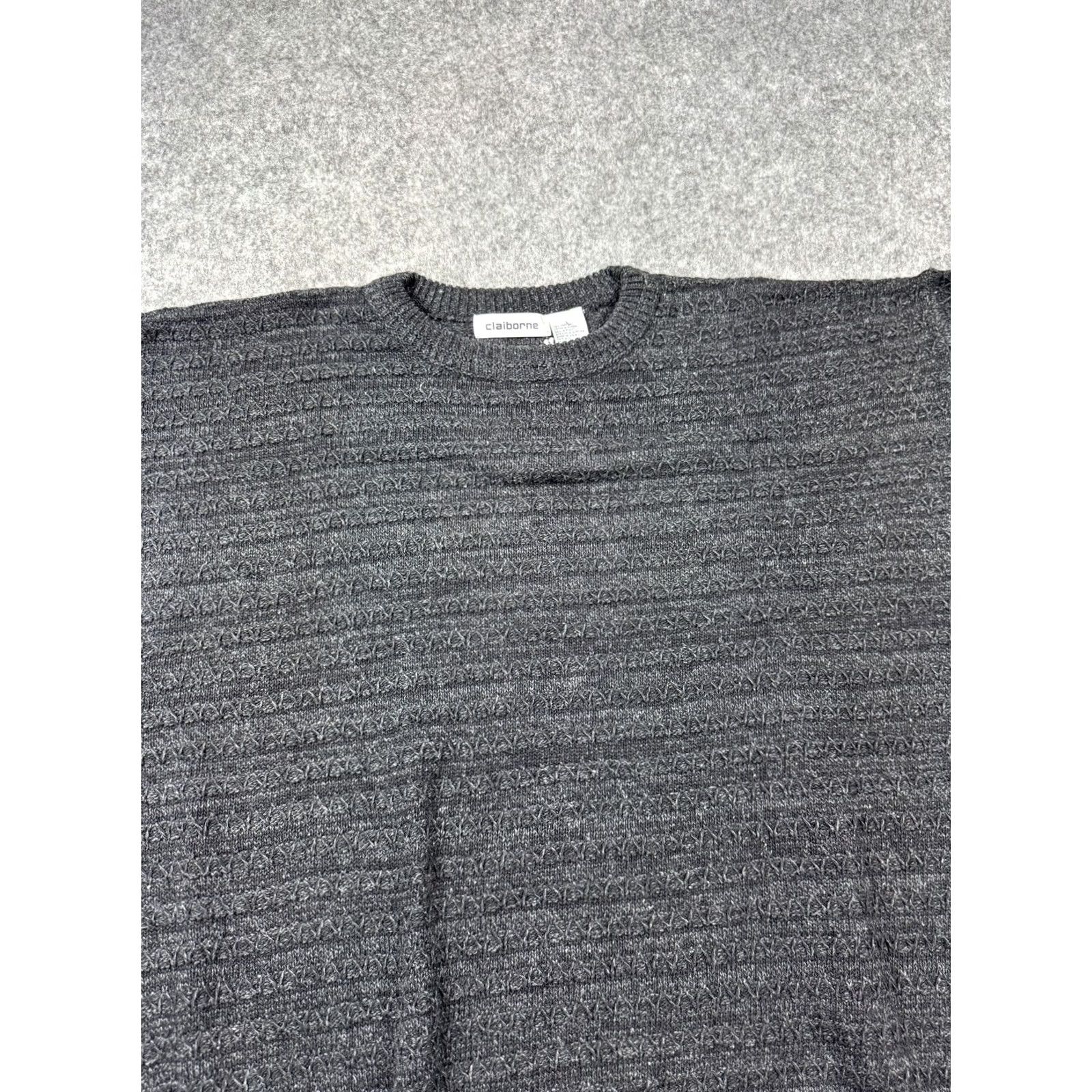 Liz Claiborne VINTAGE Claiborne Sweater Mens Large Crewneck Textured Pullover Knit Pullover USA Size US L / EU 52-54 / 3 - 3 Thumbnail