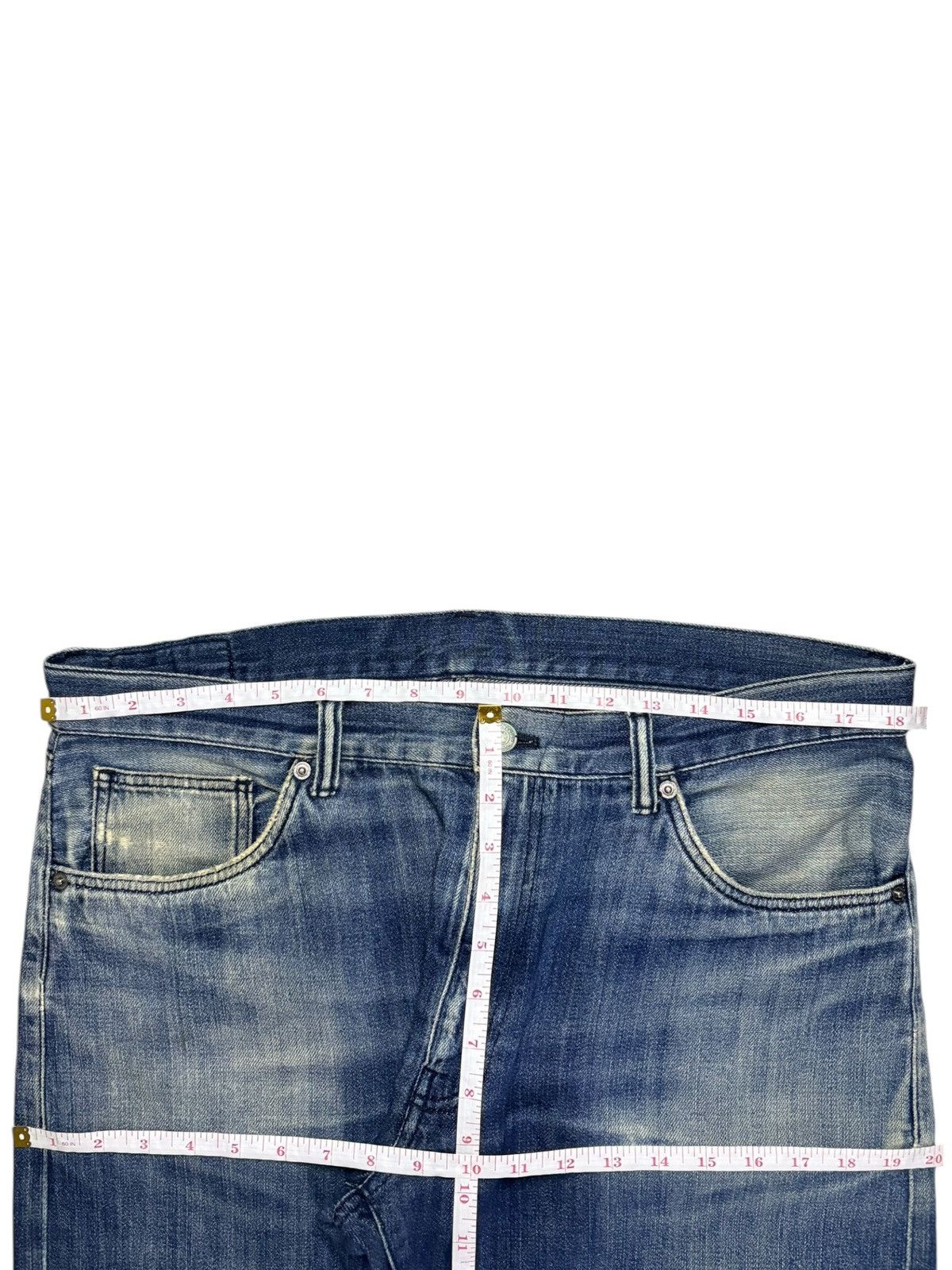 Japanese Brand Vintage Japanese Brand Selvedge Faded Blue Wash Baggy Jeans Size US 37 - 14 Thumbnail